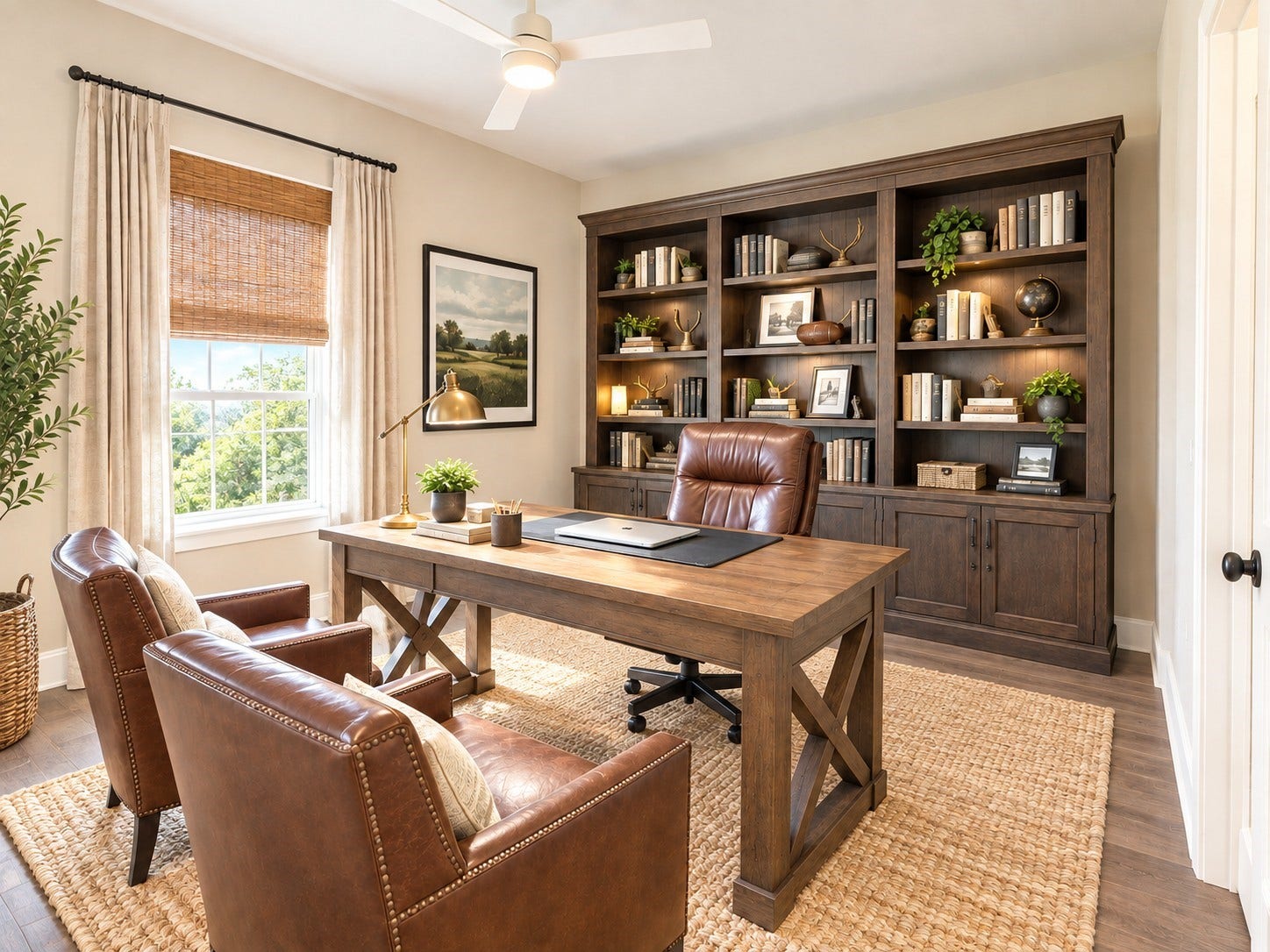 24914 Lily Hall Court, Tomball, TX 77375 Bedroom 2 with attached full bath - AI enhanced to show as a study