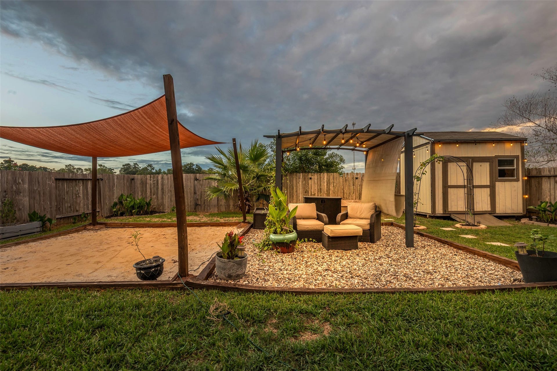 A twilight view of your personal oasis.