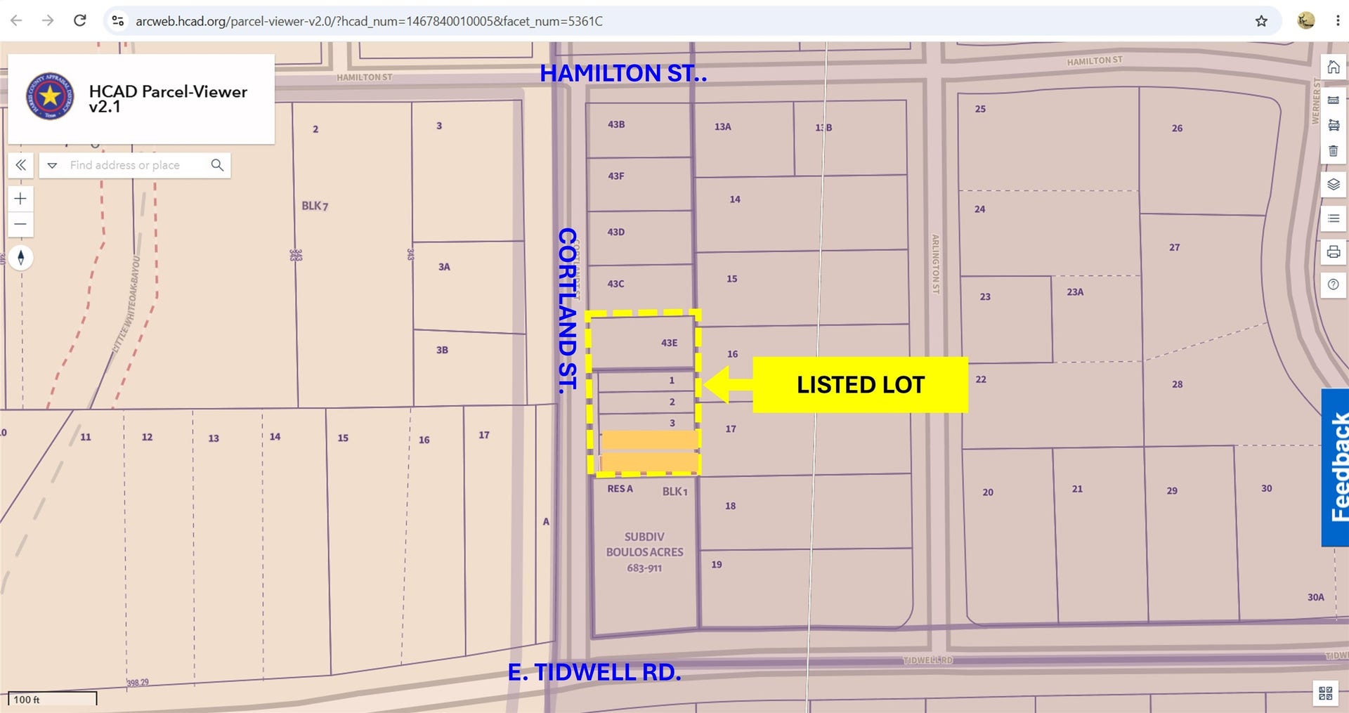 5518E CORTLANDT Street, Houston, TX 77076 HCAD MAP FOR MORE REFERENCE