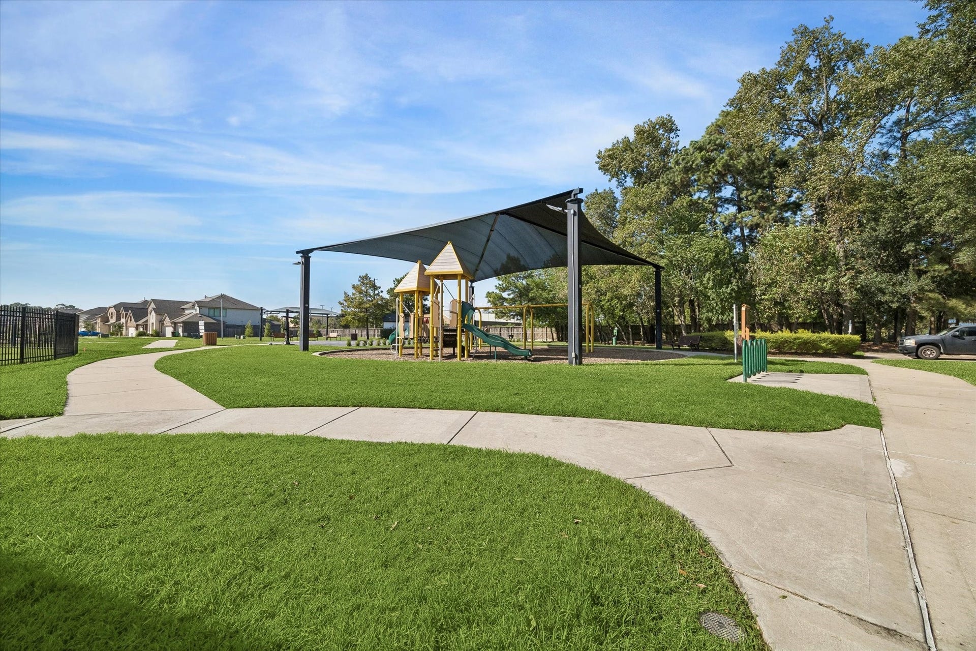 21519 Black Opal Lane, Kingwood, TX 77339 Kings Mill residents can enjoy many neighborhood amenities! This shows a neighborhood park/playground/trail.