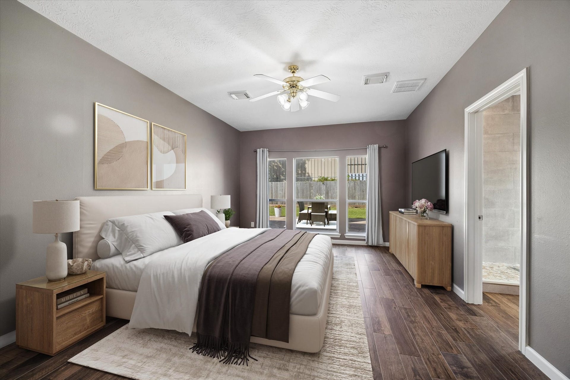 21519 Black Opal Lane, Kingwood, TX 77339 Virtually staged to show decorating options. Plenty of room for a king-sized bed!