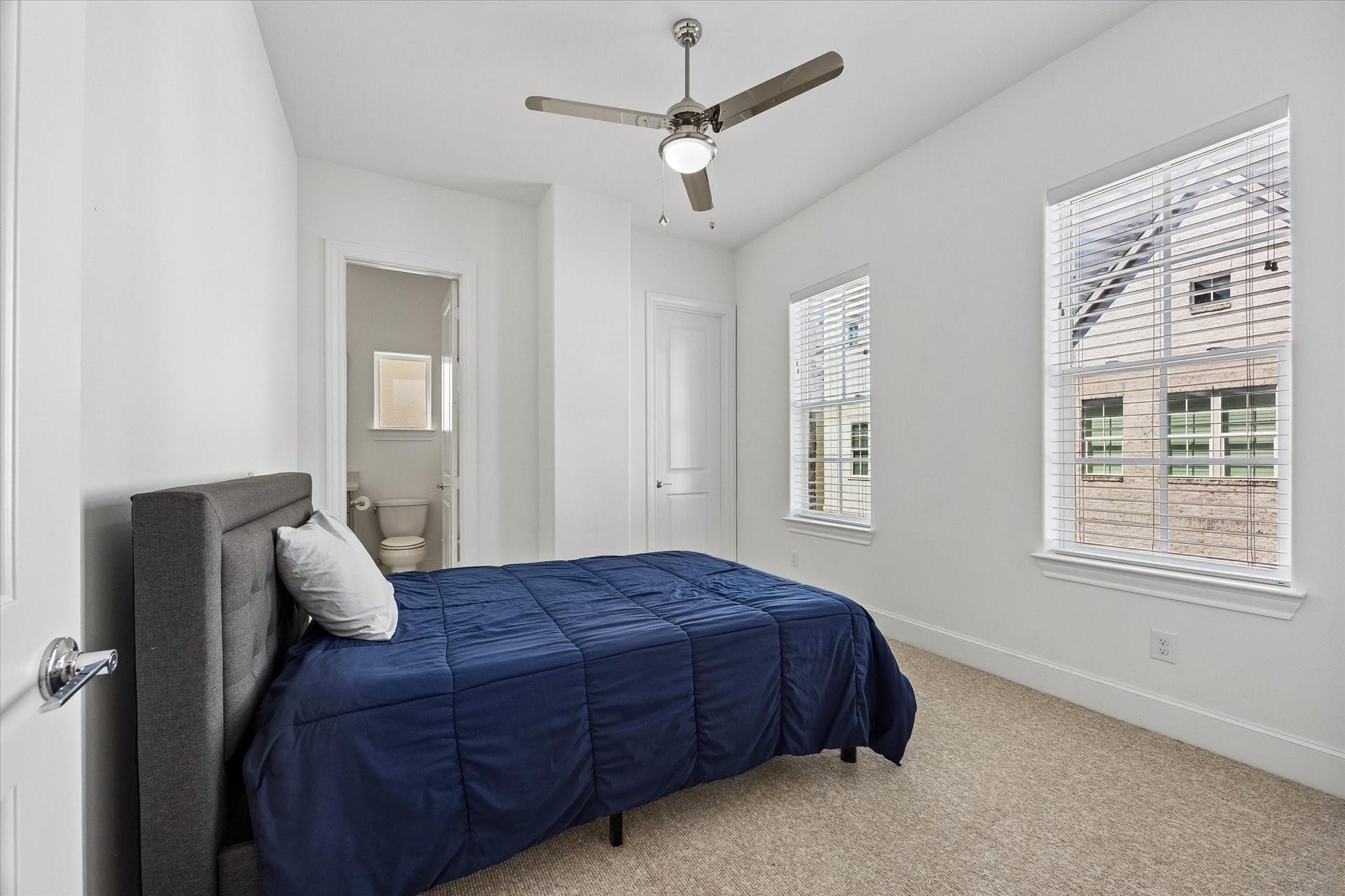 2018 Covent Garden Station, Houston, TX 77045 Secondary Bedroom located on the 2nd Floor is spacious & features carpet, a walk in closet & overlooks the front of the home.