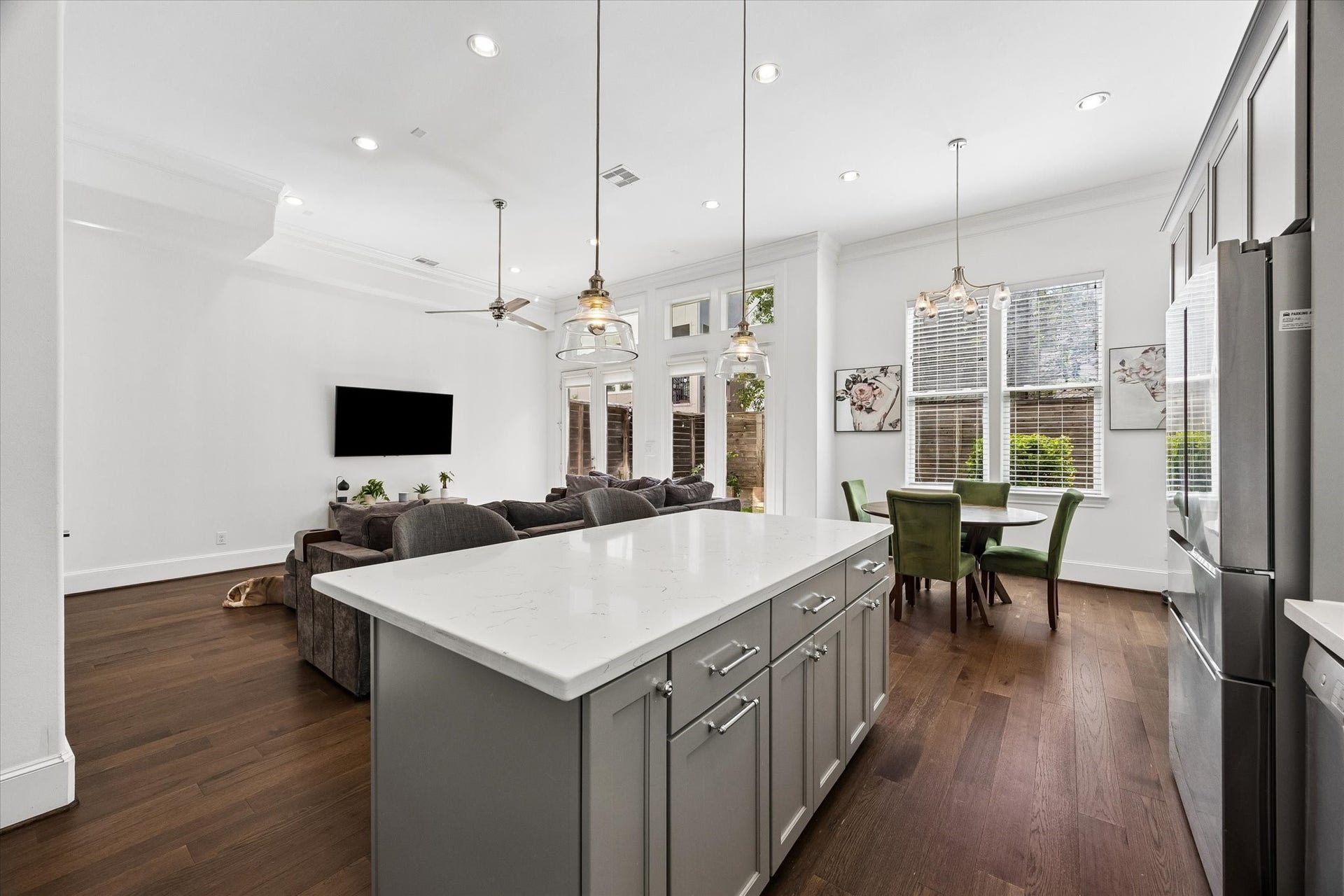2018 Covent Garden Station, Houston, TX 77045 The Kitchen, the main hub of the home, shows off the ideal open concept allowing you not to miss a second of action. The Living Space is located straight ahead! Dog not included.