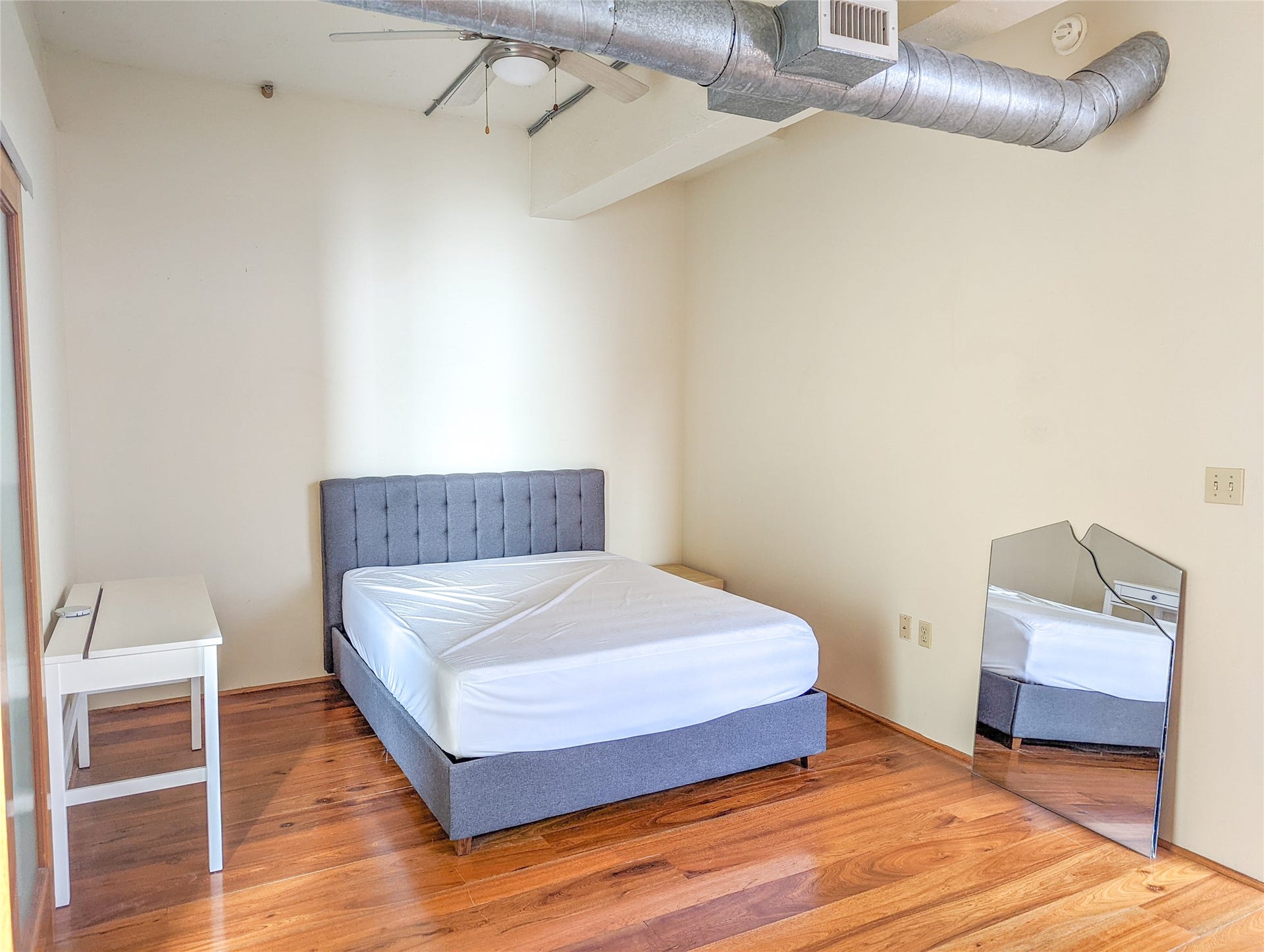 Semi-open plan continues to bedroom for a less closed-off feeling (furniture not included)