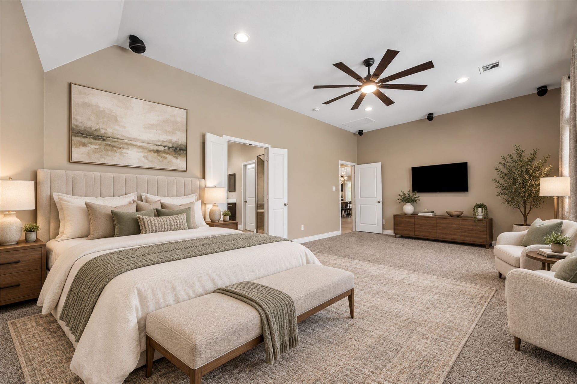 Virtually staged to show the size of the room.