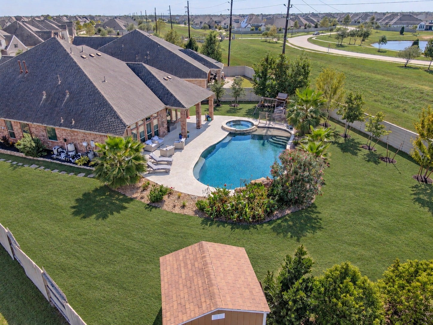So much green space in this stunning backyard and no back neighbors!