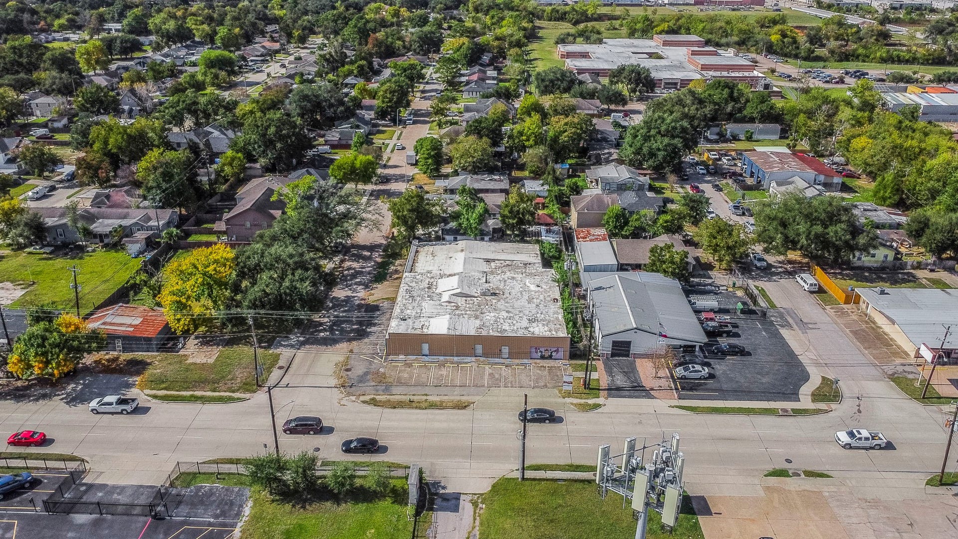 1018 Shaver Street, Pasadena, TX 77506 High-visibility corner location with strong surrounding residential presence.