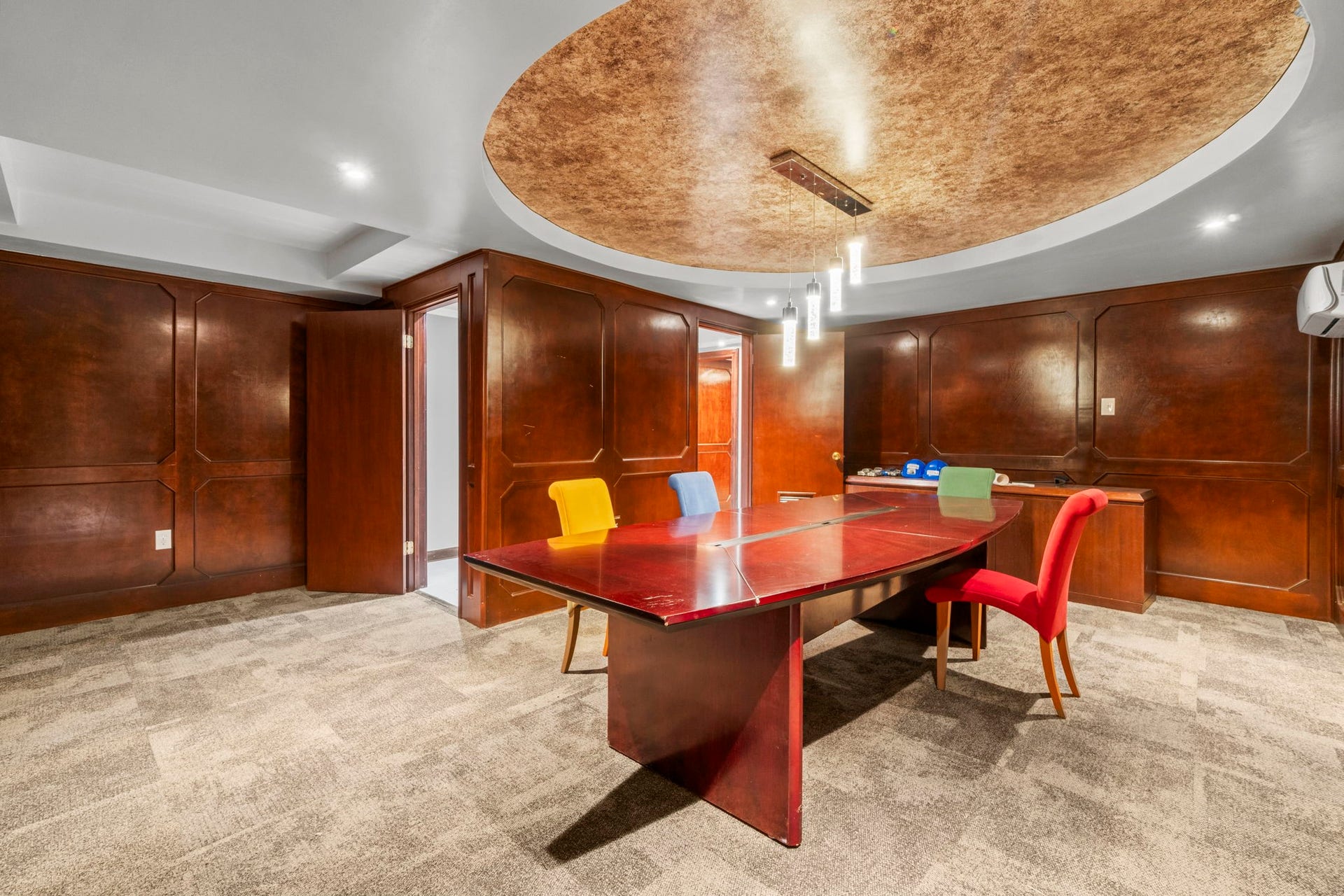 1018 Shaver Street, Pasadena, TX 77506 Large boardroom or meeting space with wood paneling and accent ceiling.