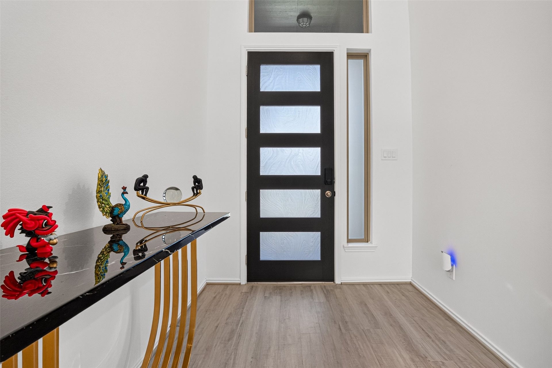 1315 Munson Valley Road, Richmond, TX 77406 Welcoming foyer featuring a stylish modern front door with frosted glass panels.