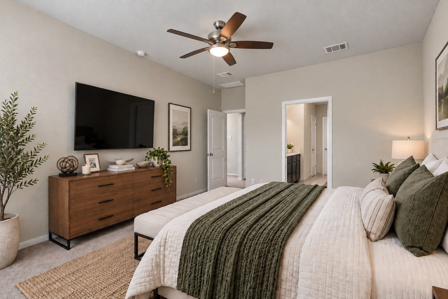 24115 Lake Molveno Drive, Katy, TX 77493 Virtually Staged: Viewing the room from a new perspective brings out the primary bedroom's generous wall space and well-proportioned dimensions.