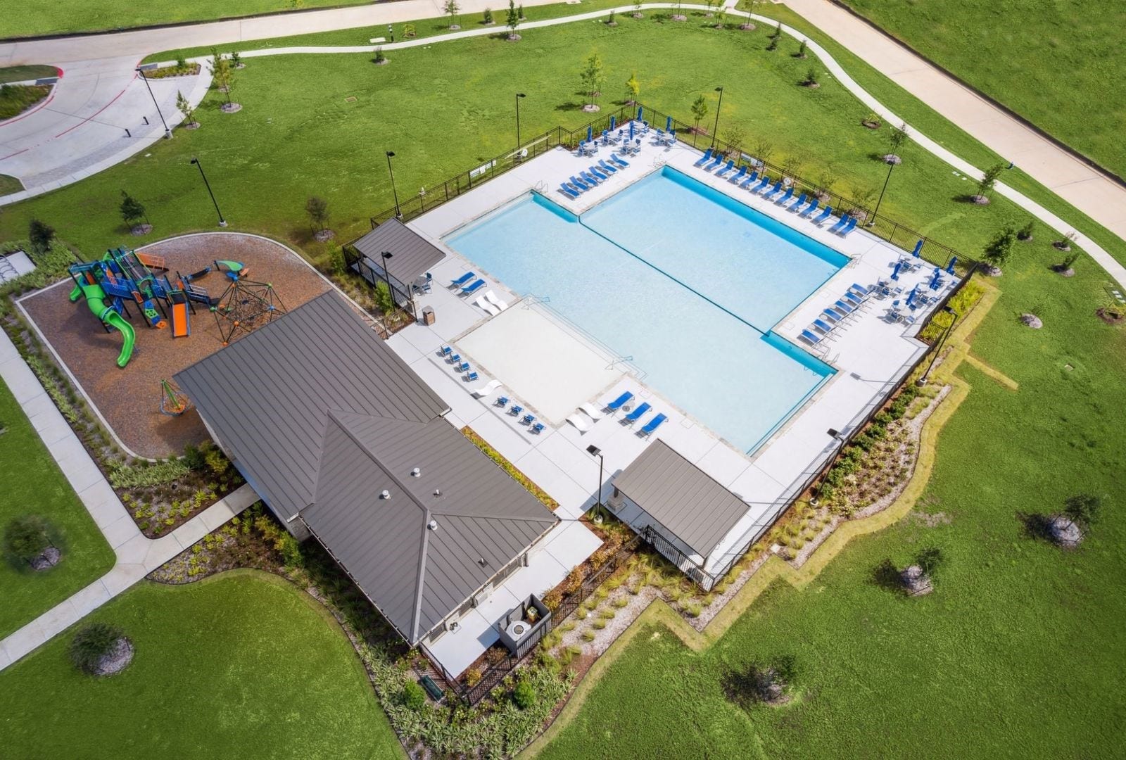 Canopies - Playground + Pool - Amenity Photography - Risewell Homes