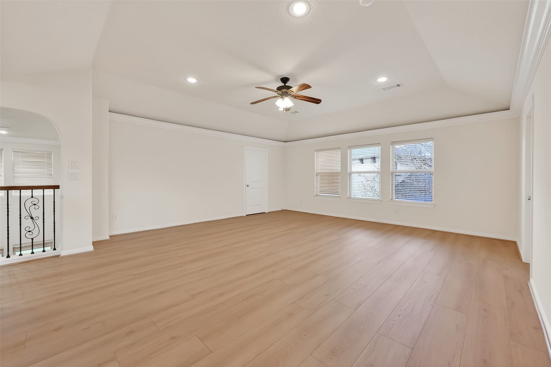 14447 KINGSTON COVE Lane, Houston, TX 77077 Expansive Game Room offers, coffered ceilings, recessed lights and access to a great storage area that can be used as a flex room too.