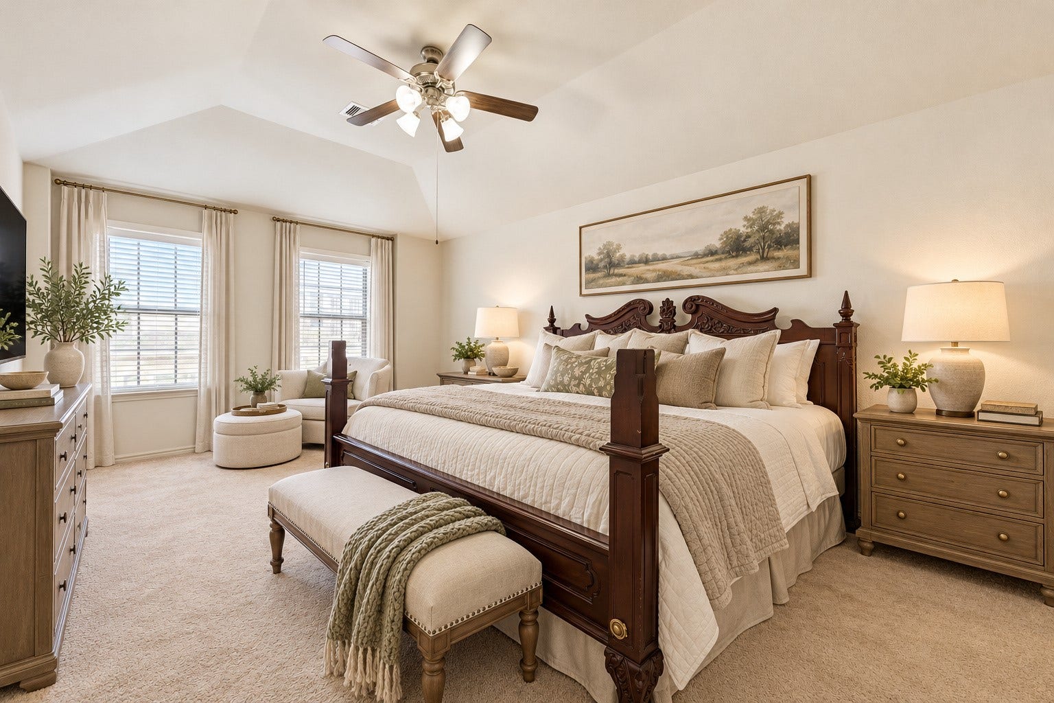 7914 Stoneyway Drive, Houston, TX 77040 Primary Bedroom located on third floor with laundry room located directly outside of this gorgeous bedroom for easy convenience and access.