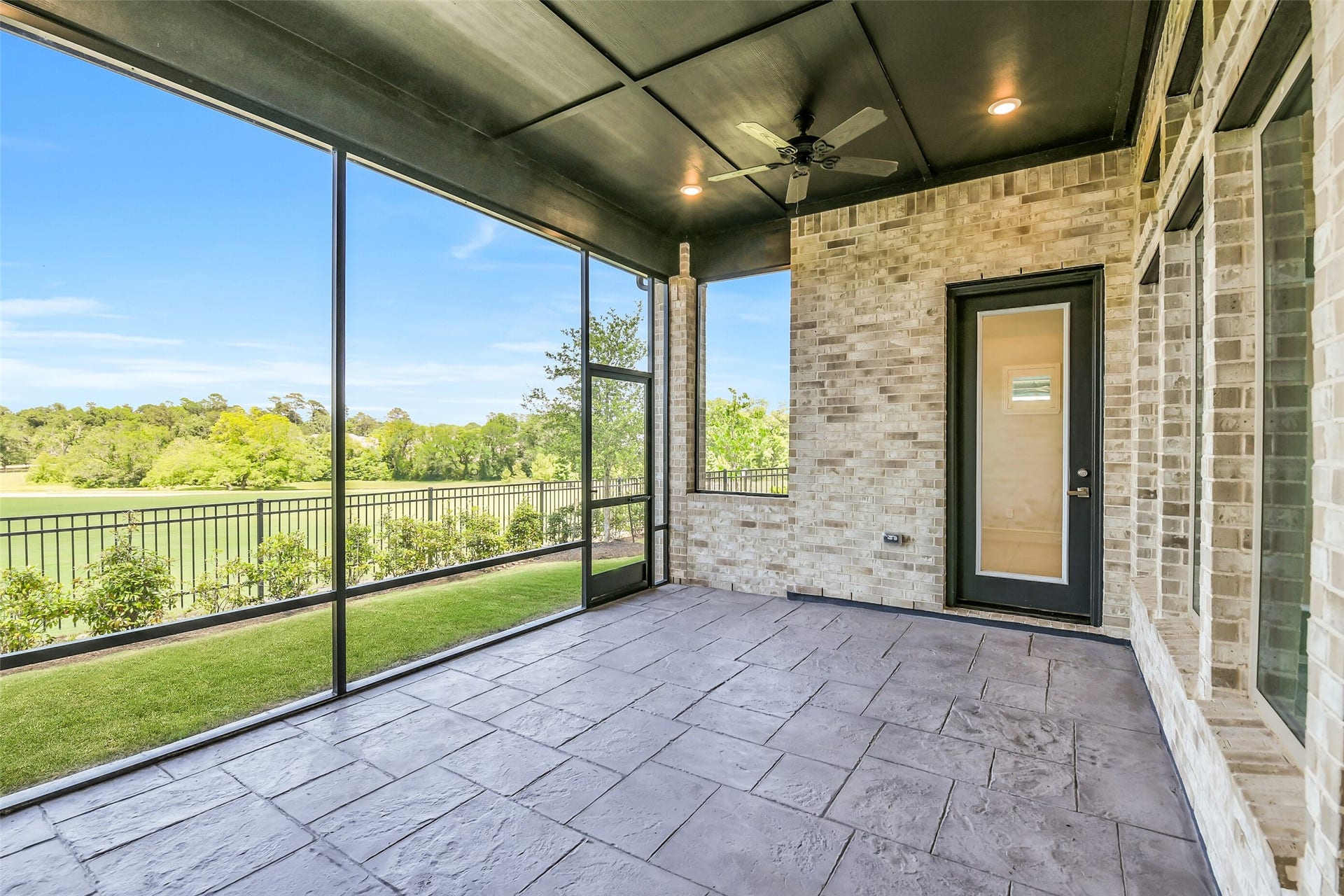 The patio has been screened in to keep you more comfortable.