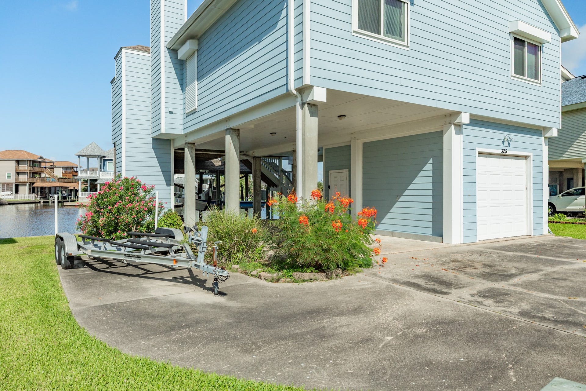 325 Admiral Circle, Tiki Island, TX 77554 No problems storing your trailer at this property with a separate pad in place.
