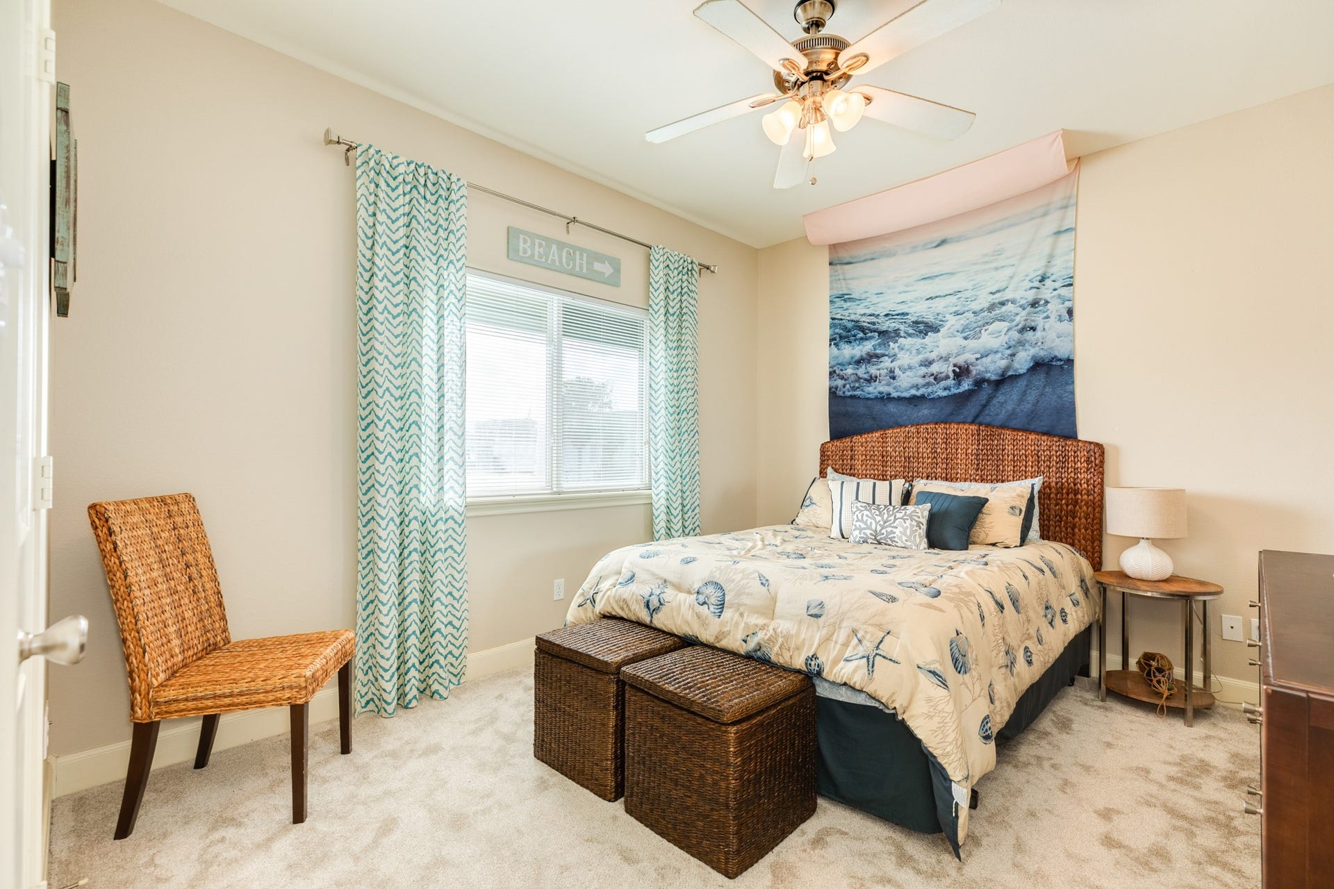 325 Admiral Circle, Tiki Island, TX 77554 Bedroom #2 on the main level of the home.