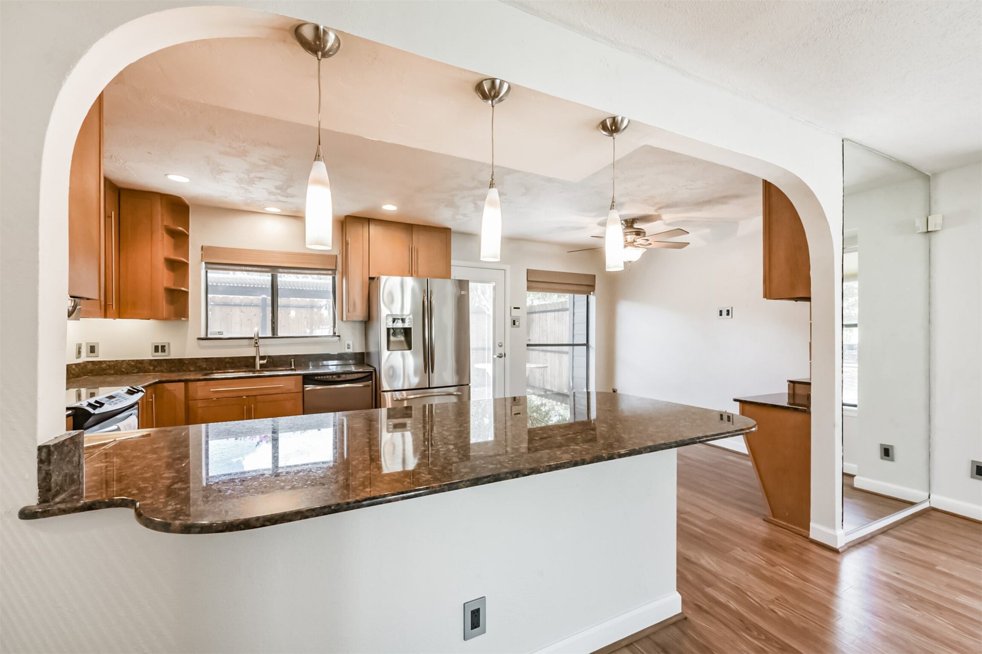 Breakfast bar and large chefs kitchen with room for breakfast area.  Imagine entertaining here!