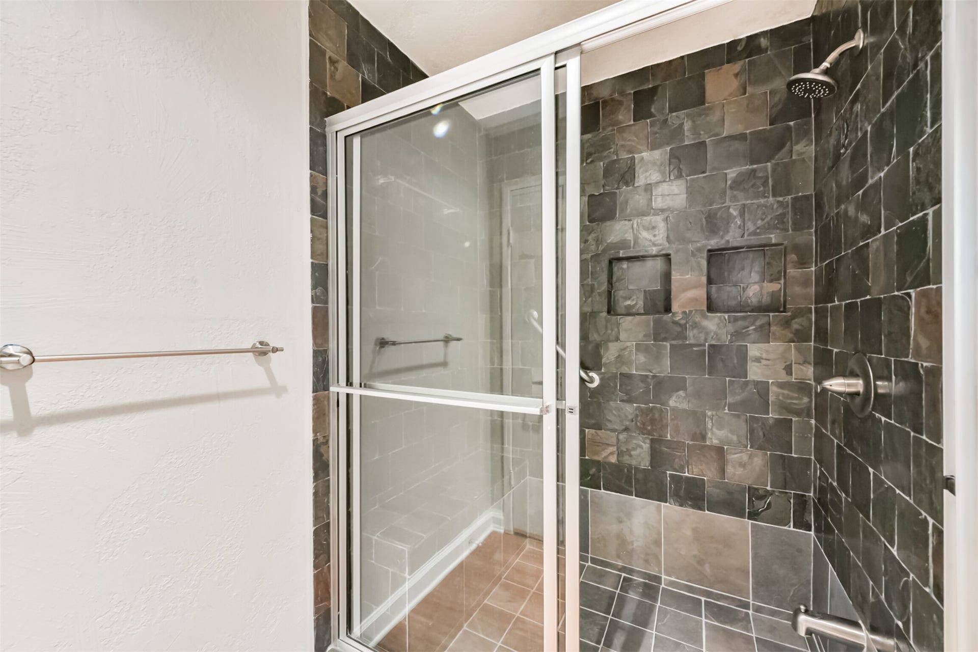 Upgraded large walk-in shower.