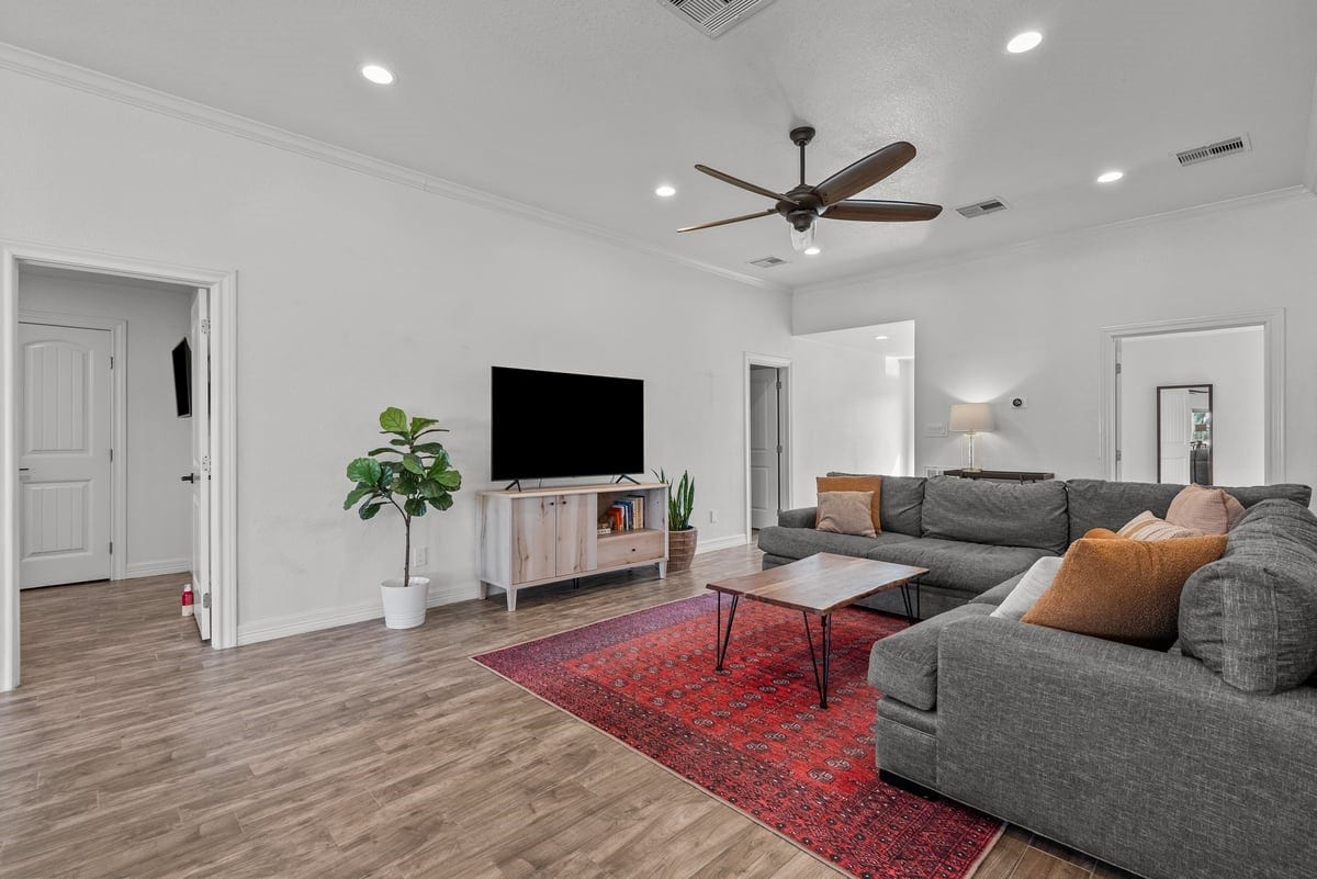 Living Area with lots of Inset and Natural Lighting