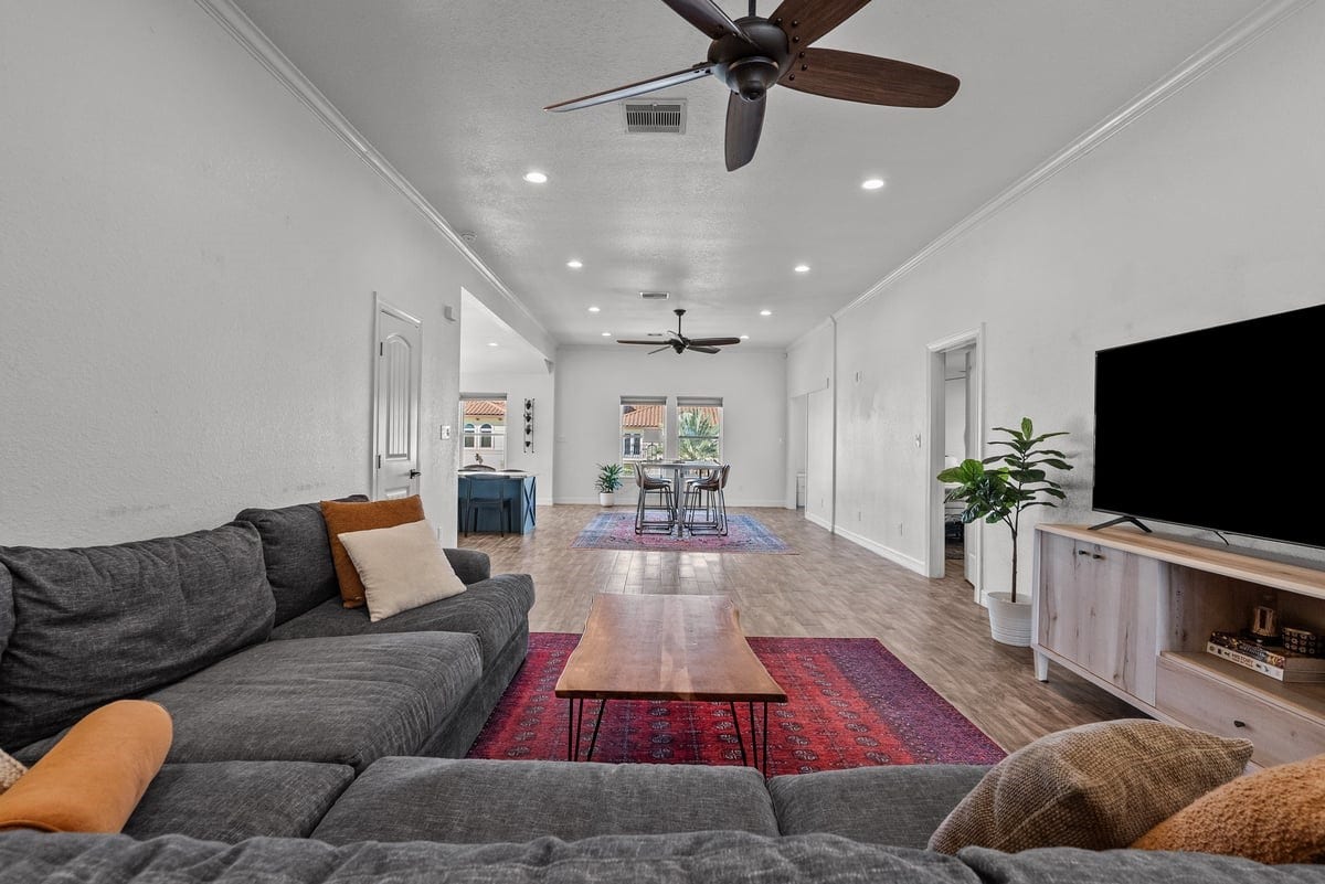 View of the Large Dining Room with Space for a Large Dining Table!