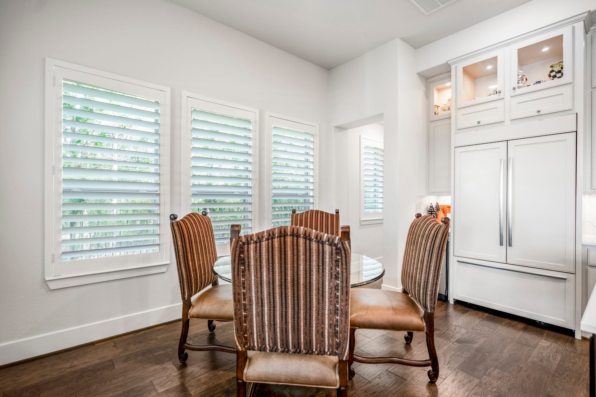 The breakfast room!  It has a great view of the green belt and patio area.