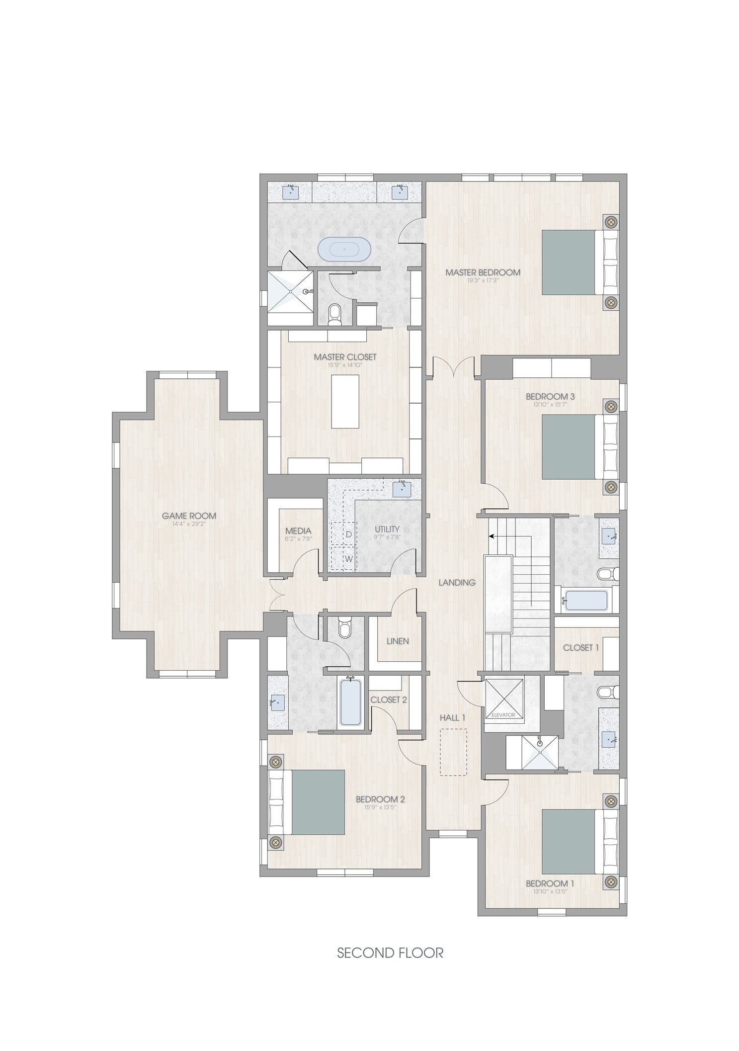 713 W 42nd Street, Houston, TX 77018 Second floor rendering