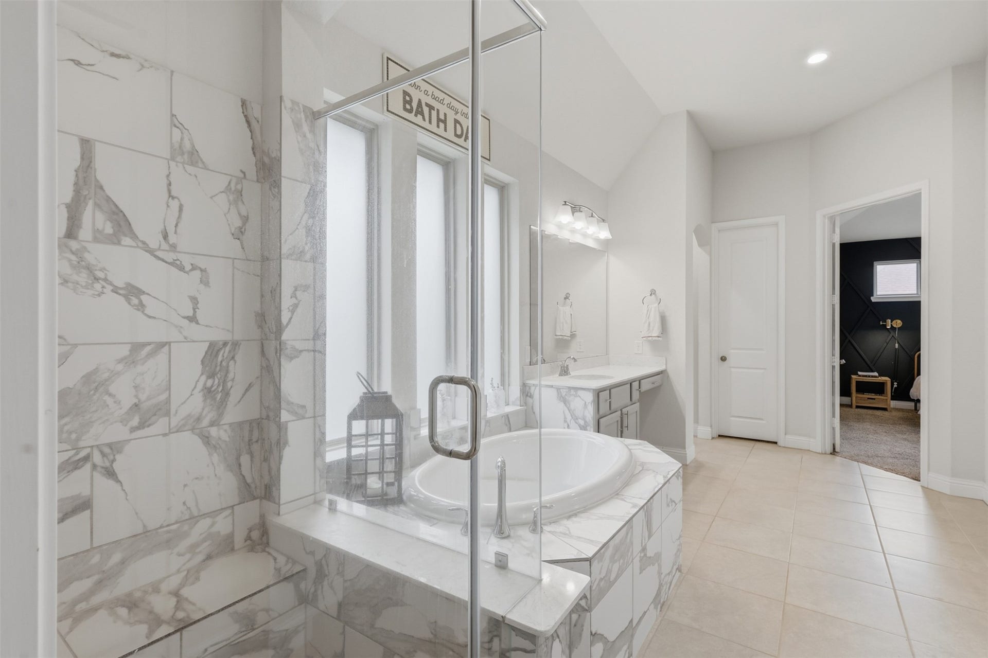 29622 Pewter Run Lane, Katy, TX 77494 Luxurious primary bath with oversized walk-in shower.