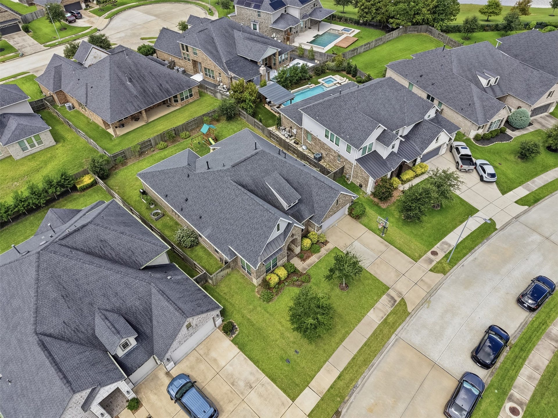 29622 Pewter Run Lane, Katy, TX 77494 Aerial view highlighting the generous backyard space.