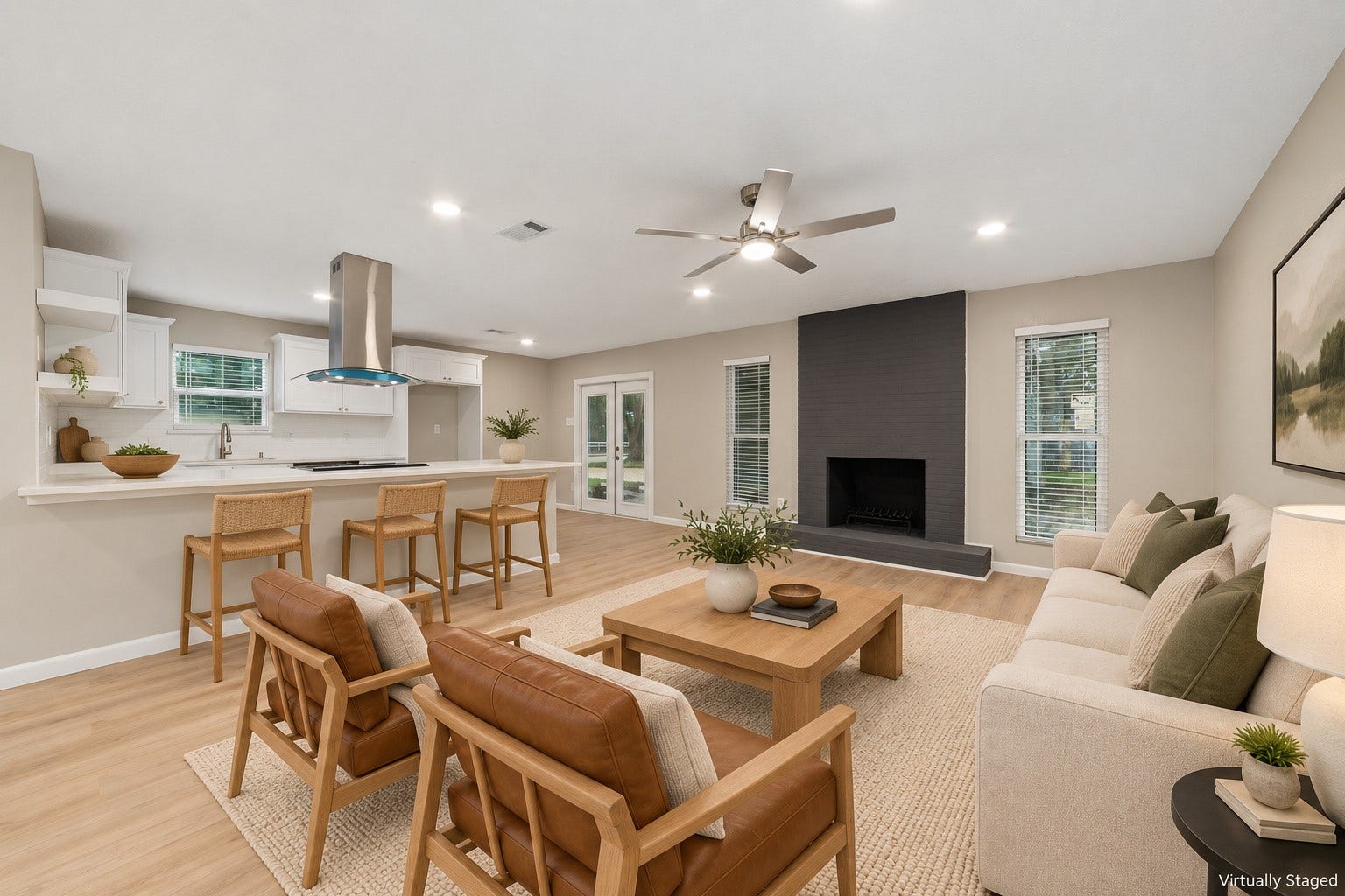 2830 Westerland Drive, Houston, TX 77063 Keep the cook company at the breakfast bar, then settle into the living room while dinner finishes. Virtually staged.
