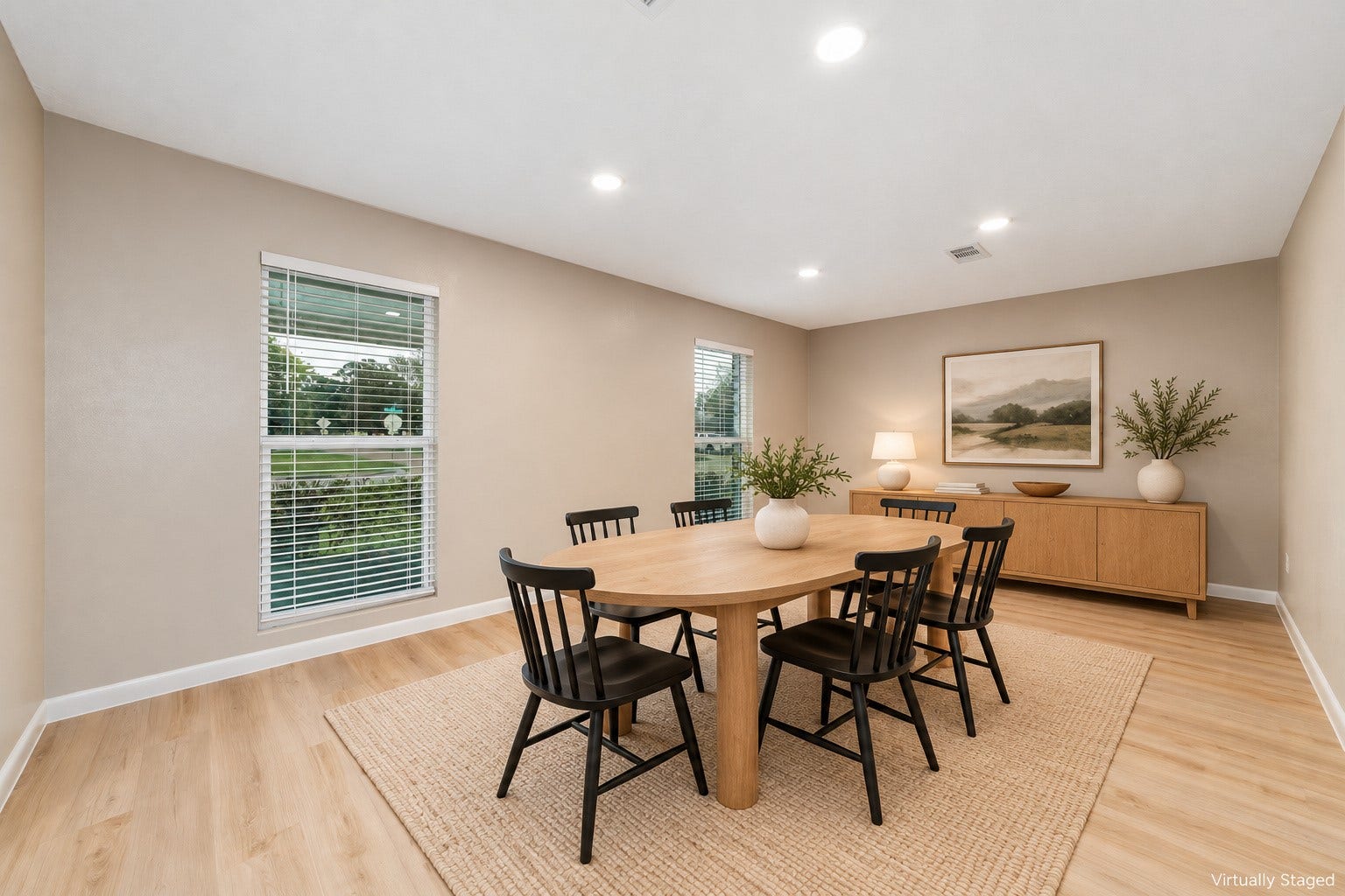 2830 Westerland Drive, Houston, TX 77063 Sunlight, a beautiful table and a reason to bring back Sunday dinner. Virtually staged.