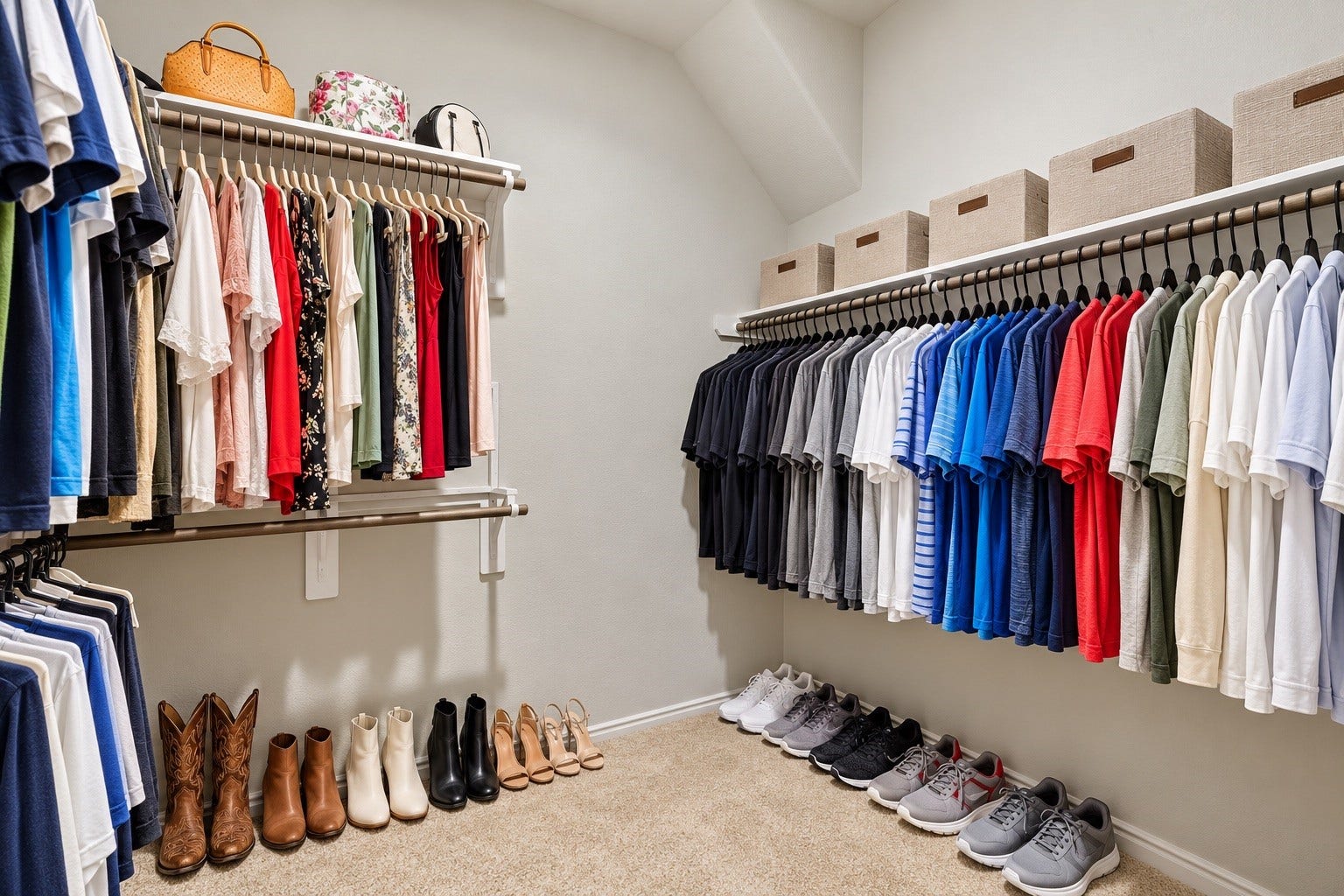 18324 Timbermill Lane, New Caney, TX 77357 Virtually decluttered. Spacious walk-in closet with generous hanging space, shelving, and ample room for organized storage.