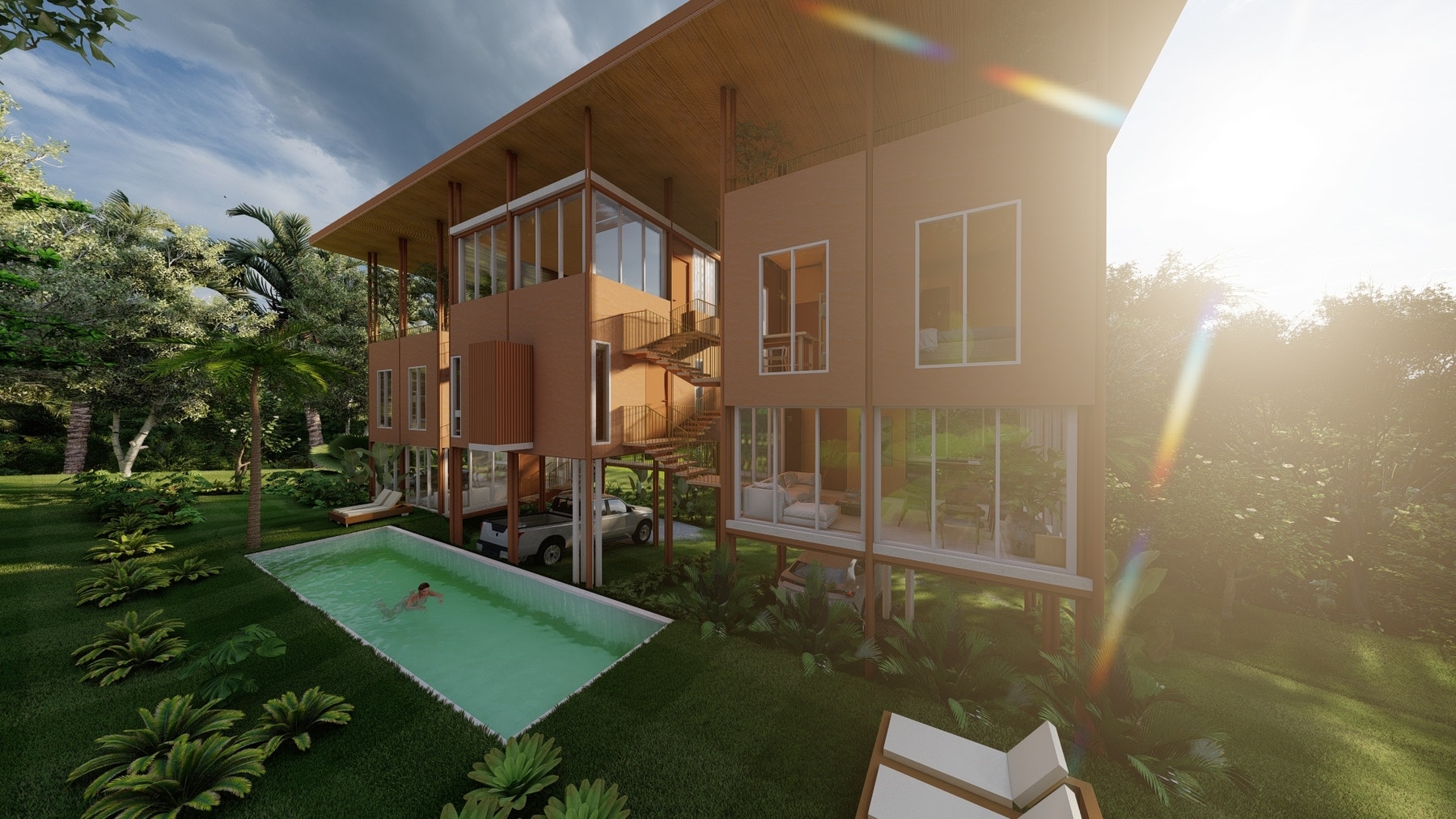 Modern multi unit house near the beach and with pool — photo 5 of 14