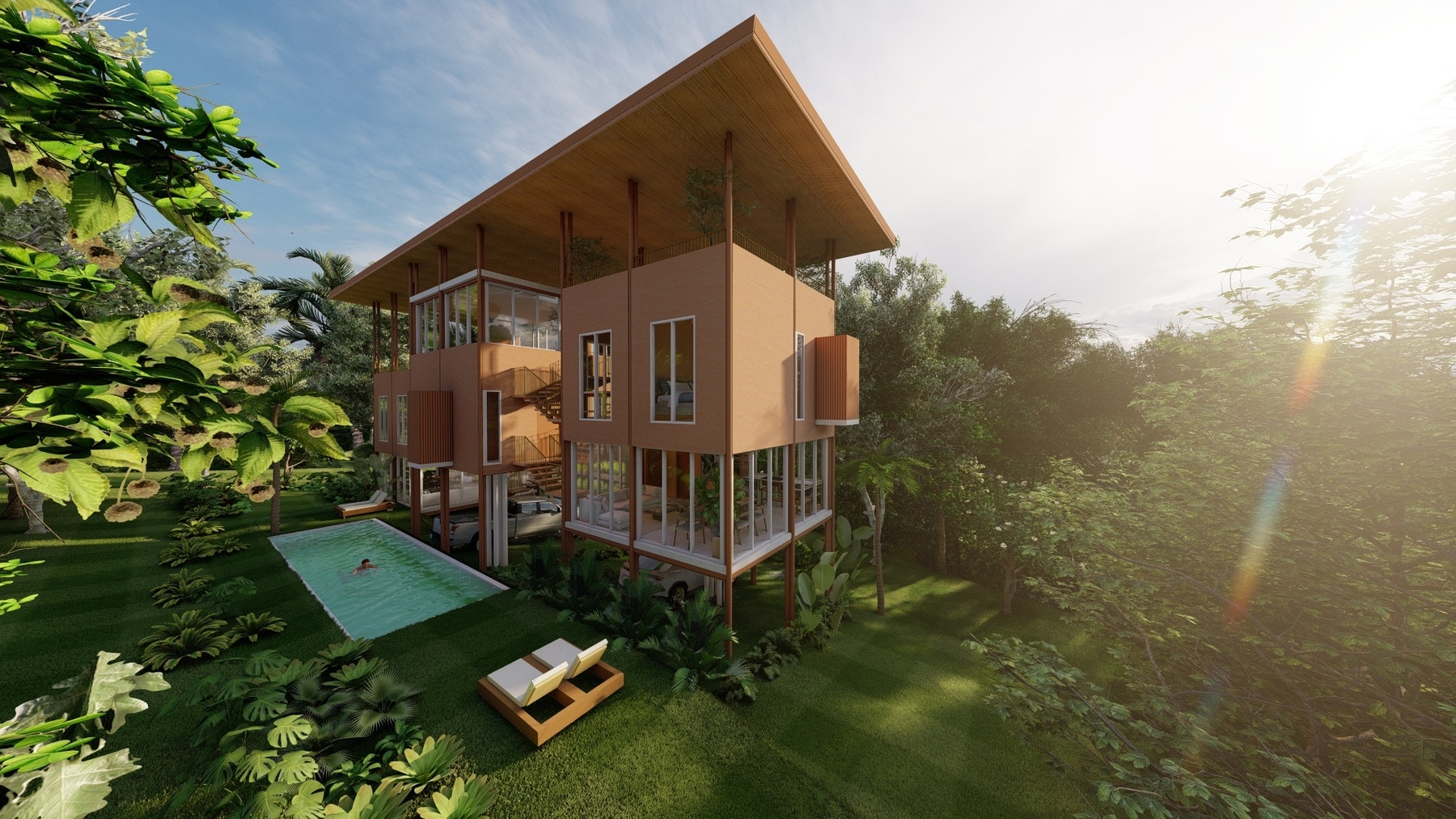 Modern multi unit house near the beach and with pool — photo 11 of 14