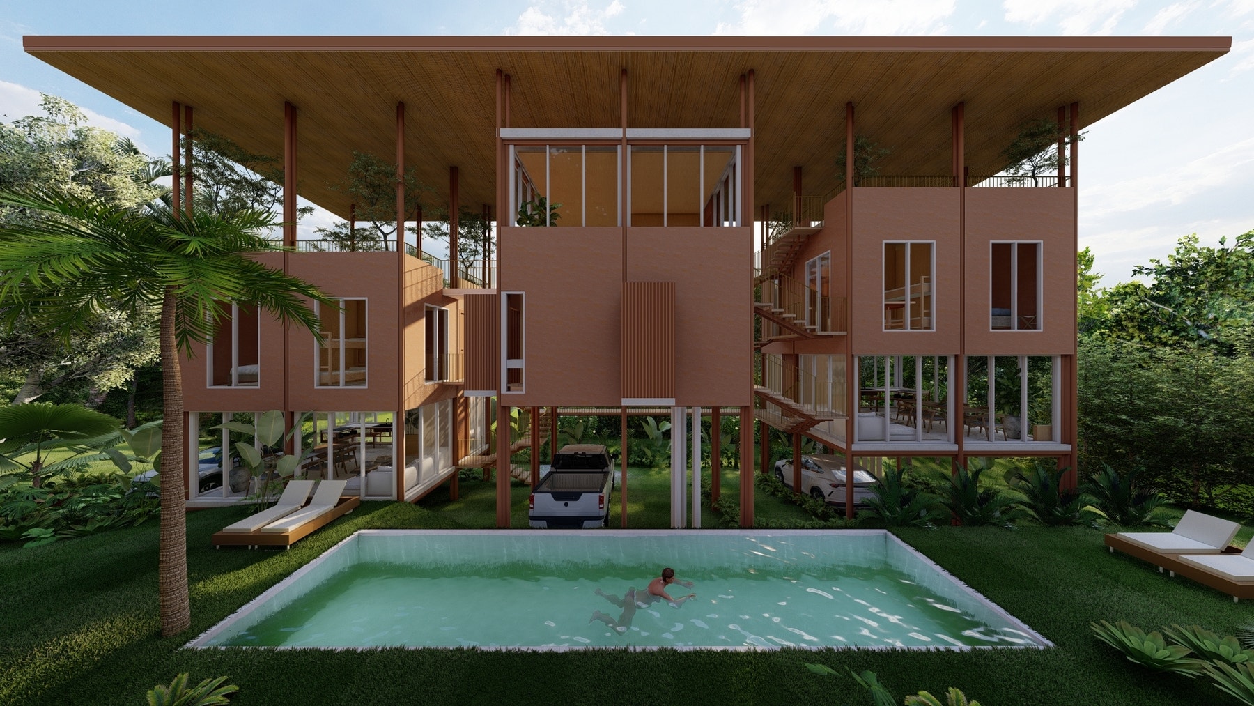 Modern multi unit house near the beach and with pool — photo 13 of 14