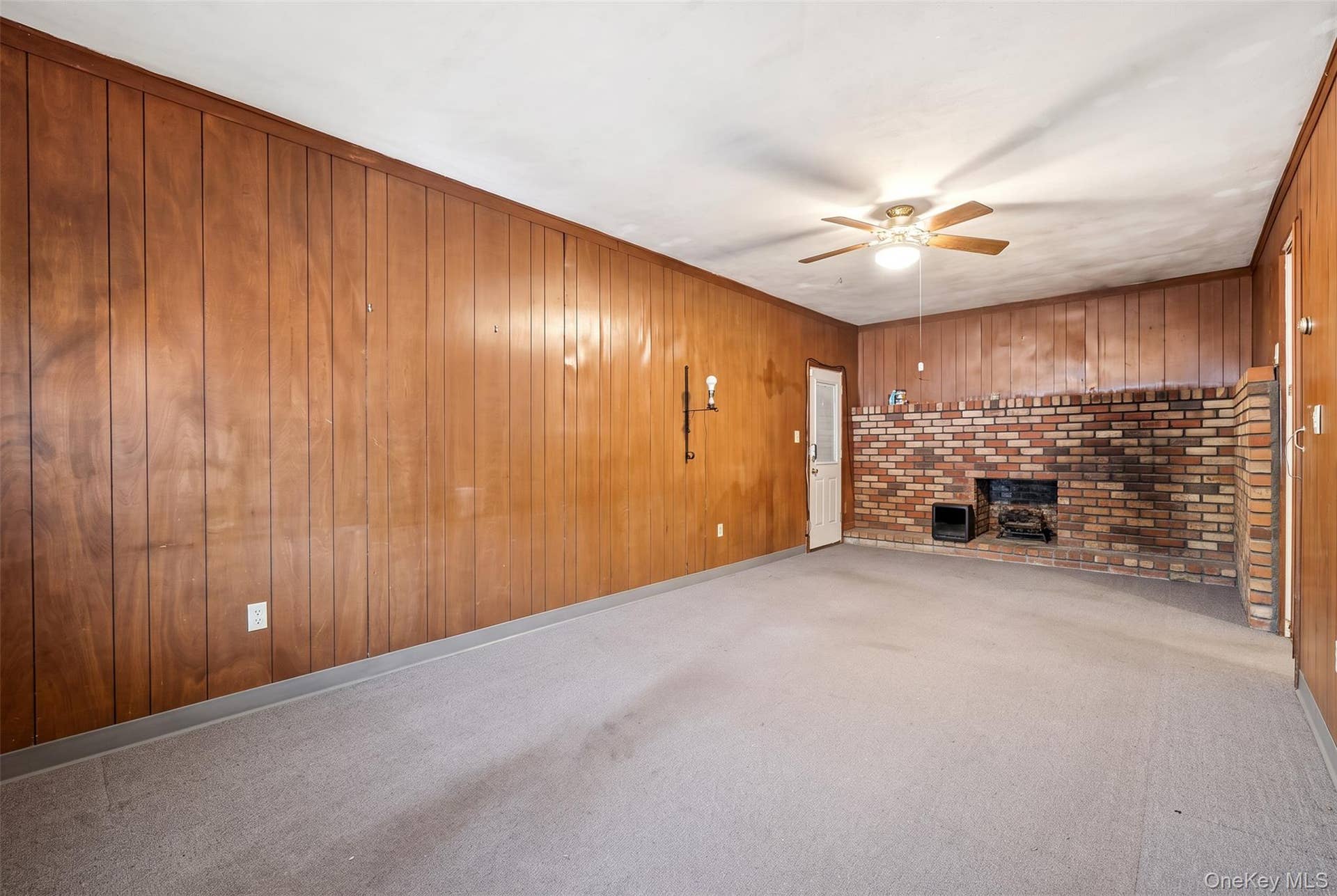 Wood burning fireplace