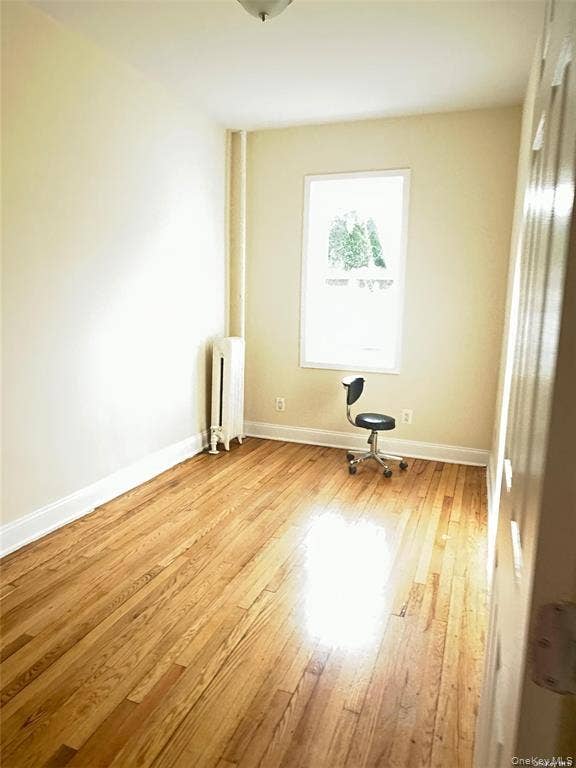 3138 103rd Street, #2ND FL, Corona, NY 11368 Hardwood flooring, painted walls, single window, white trim, ceiling-mounted light fixture