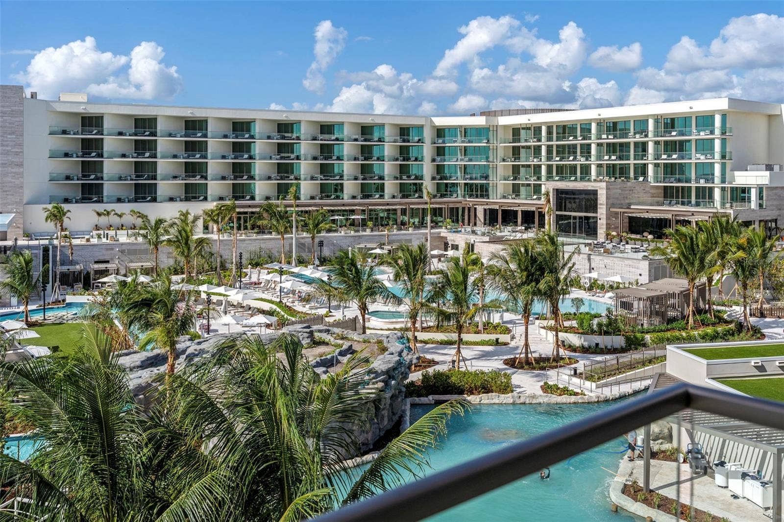 1561 GULF OF MEXICO DRIVE, #403, Longboat Key, FL 34228 View of St. Regis Resort Pools from Terrace