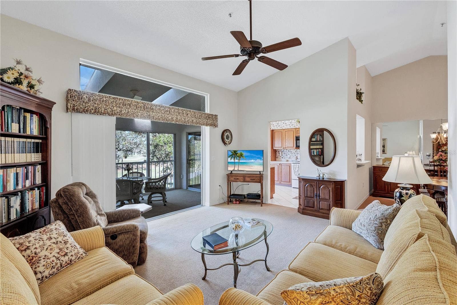6713 STONE RIVER ROAD, #205, Bradenton, FL 34203 Living Area with Grand View of the Fairway