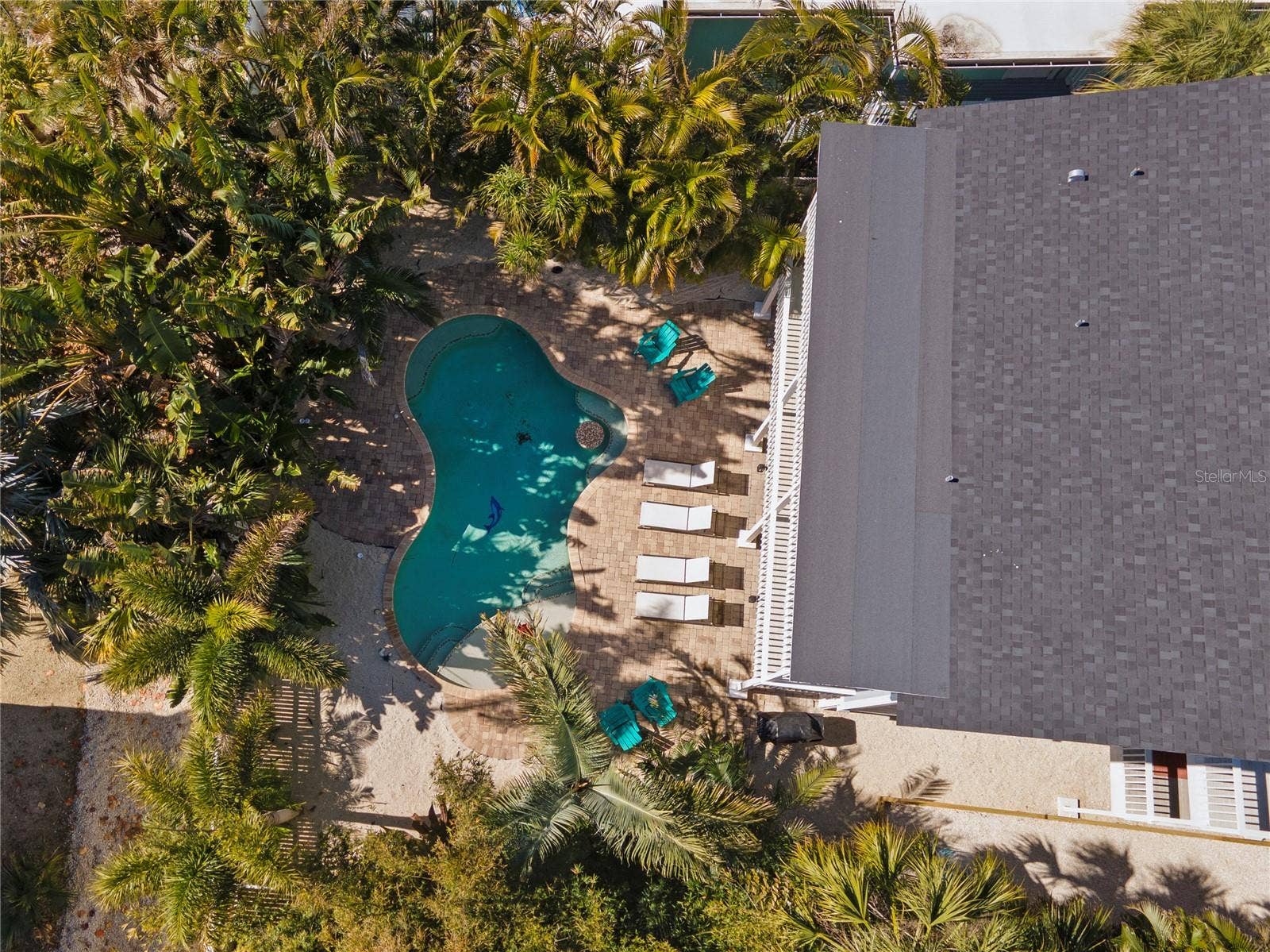 403 N BAY BOULEVARD, Anna Maria, FL 34216 AERIAL VIEW OF POOL AREA