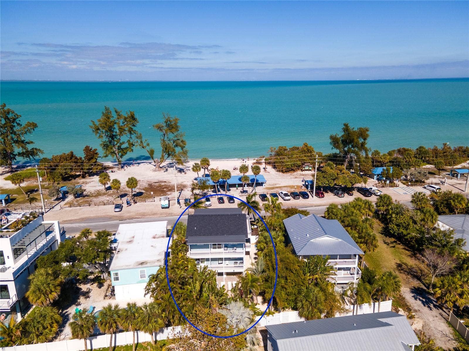 403 N BAY BOULEVARD, Anna Maria, FL 34216 AERIAL VIEW FACING EAST TOWARD BAY PARK