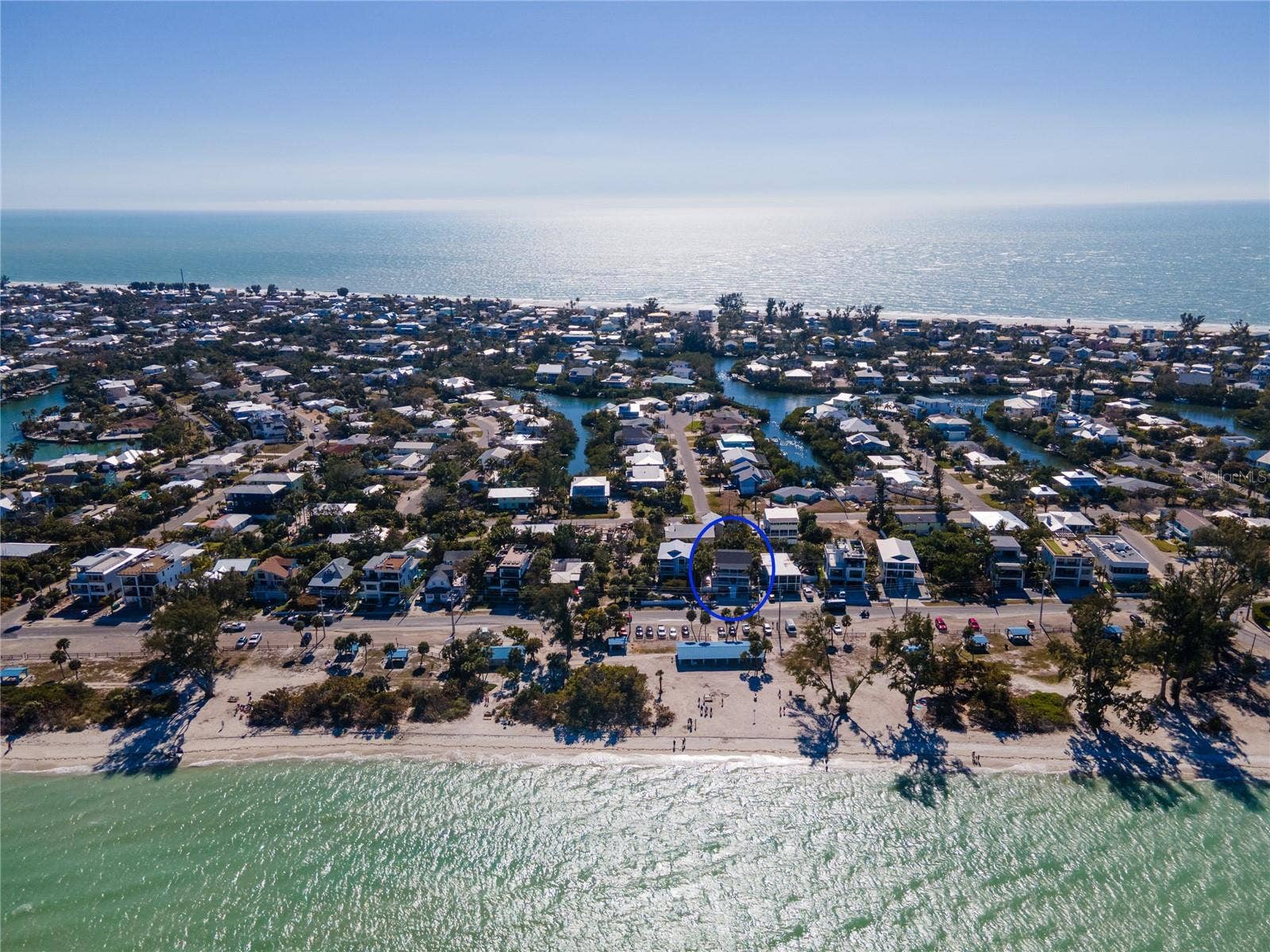 403 N BAY BOULEVARD, Anna Maria, FL 34216 AERIAL VIEW SHOWING HOW CLOSE GULF & BAY ARE