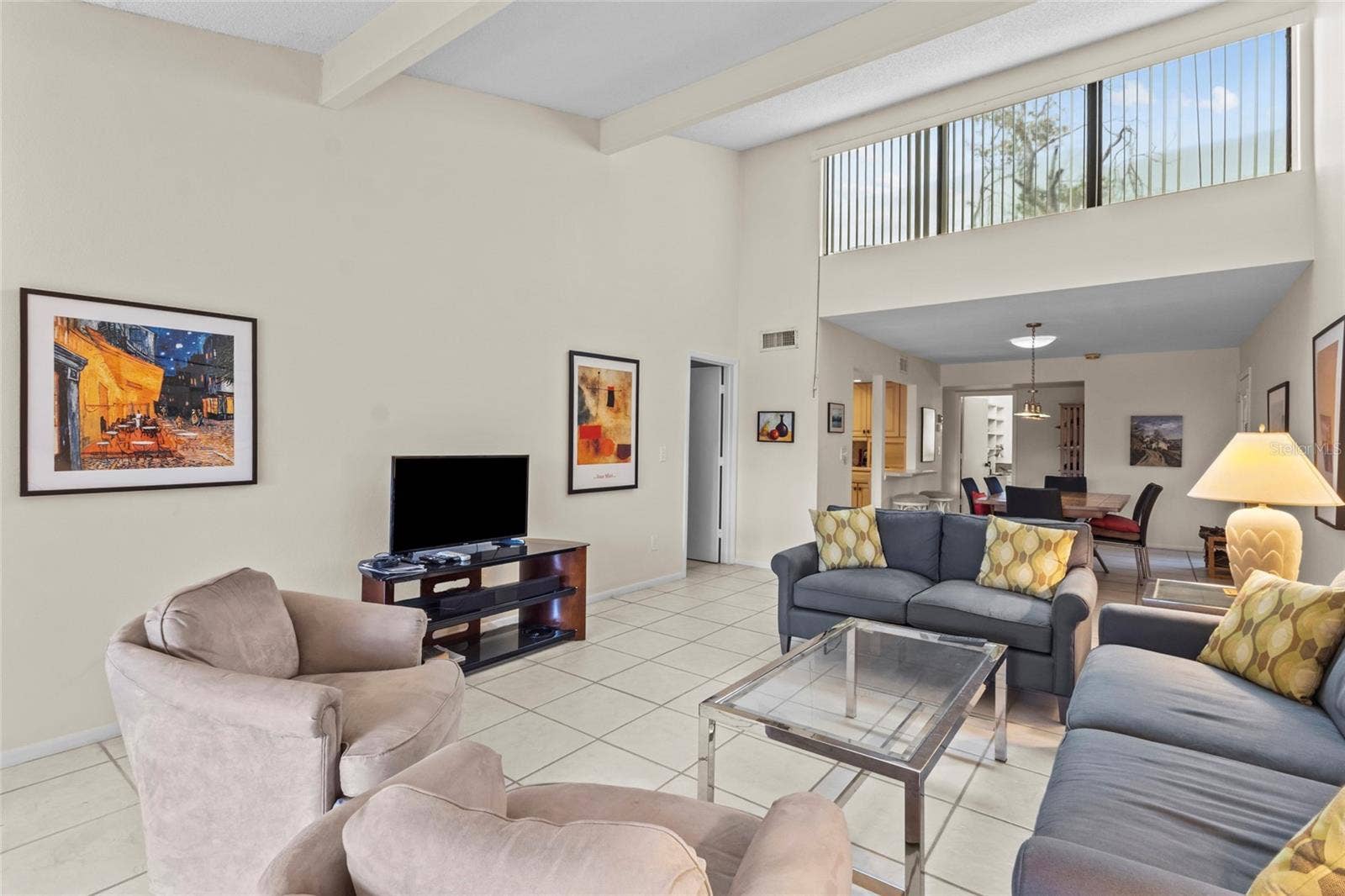 1633 BOATHOUSE CIRCLE, #232, Sarasota, FL 34231 Living Room with clerestory windows