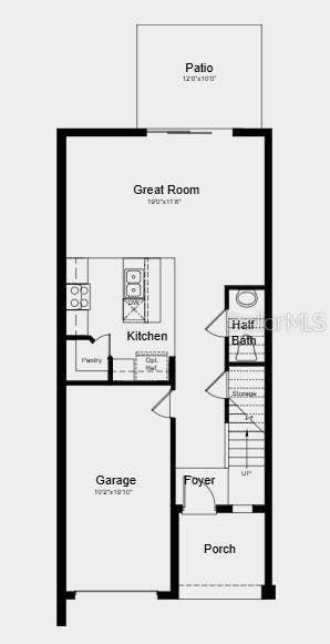 7109 PINELIT COVE, Nokomis, FL 34275 Floor 1 - Additional Highlights Include: GE refrigerator, washer and dryer, extended tile floor on the main level, and window blind throughout the whole house