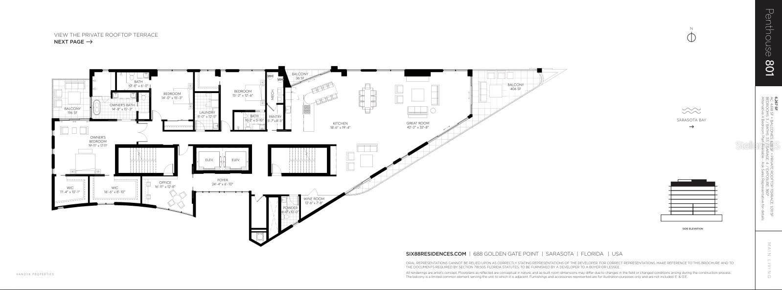 688 GOLDEN GATE POINT, #801, Sarasota, FL 34236 Floorplan