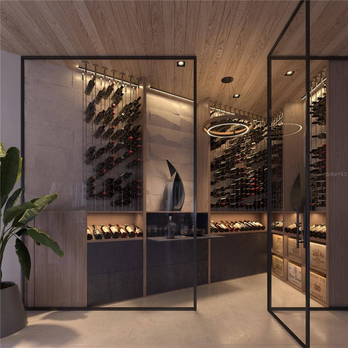 688 GOLDEN GATE POINT, #801, Sarasota, FL 34236 Rendering Wine Room