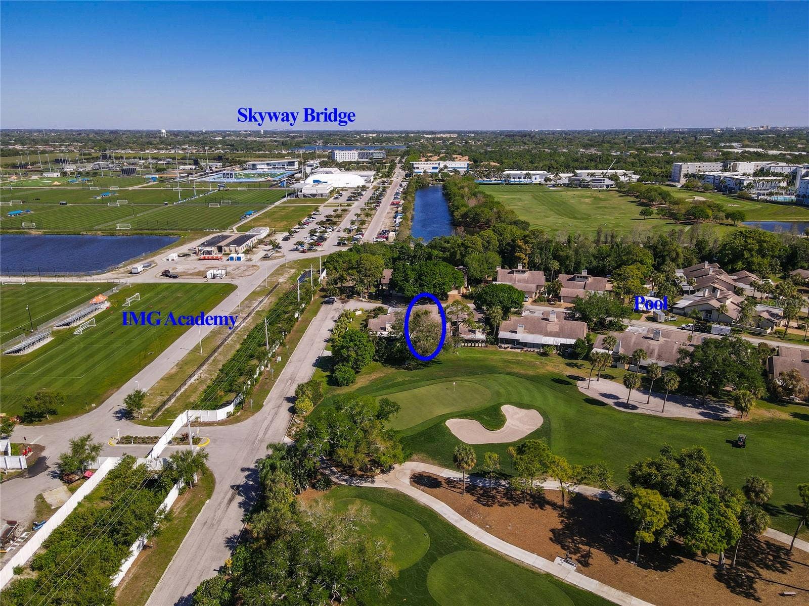 4660 LA JOLLA DRIVE, Bradenton, FL 34210 aerial view looking north