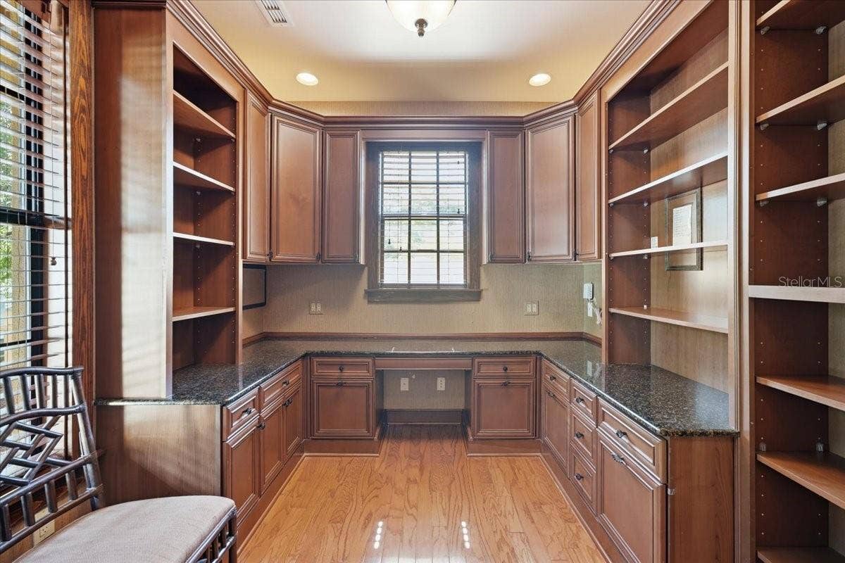 1719 7TH STREET, Sarasota, FL 34236 Office with Built-in Shelves and French Doors