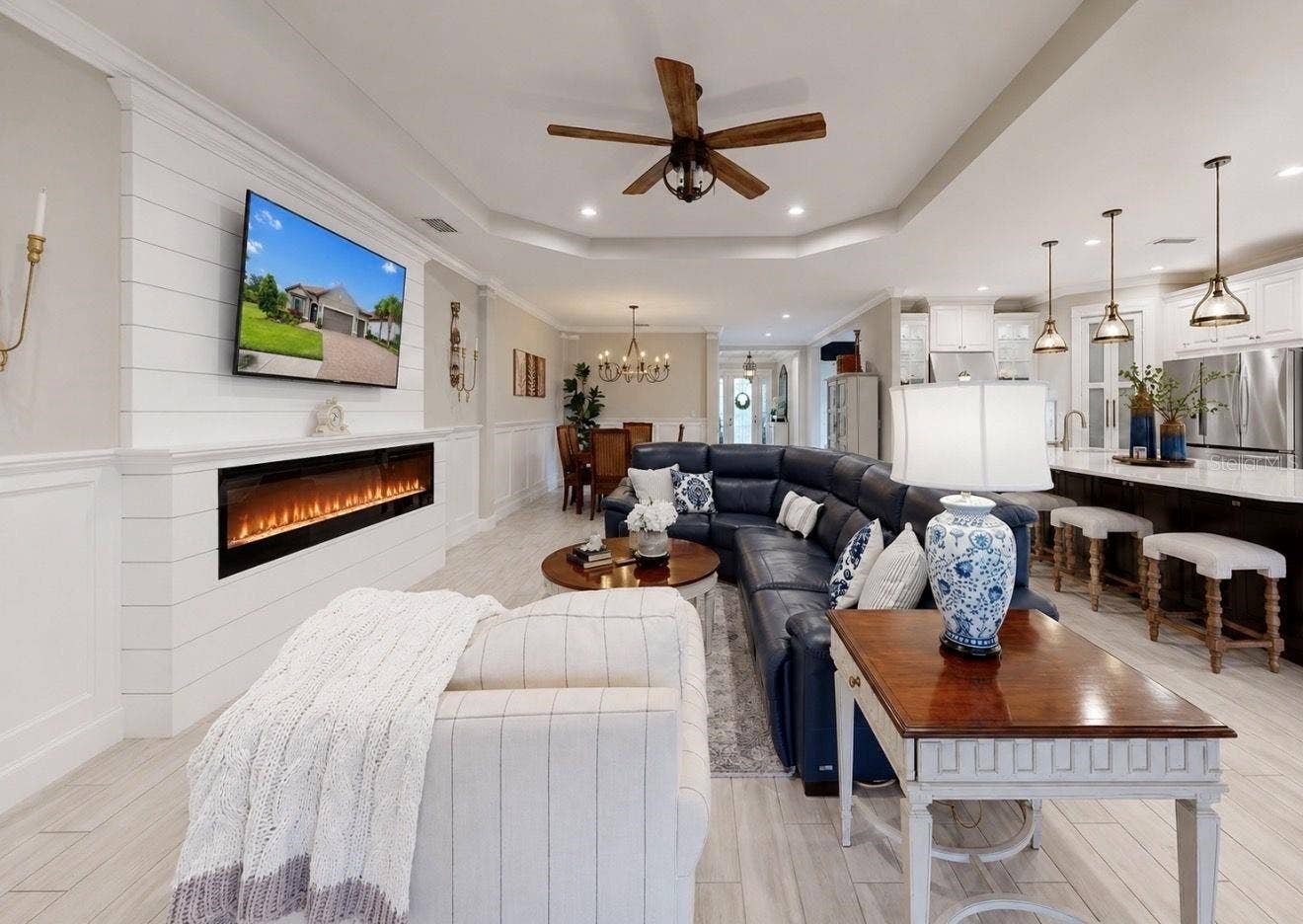 Living Room Area with Fireplace