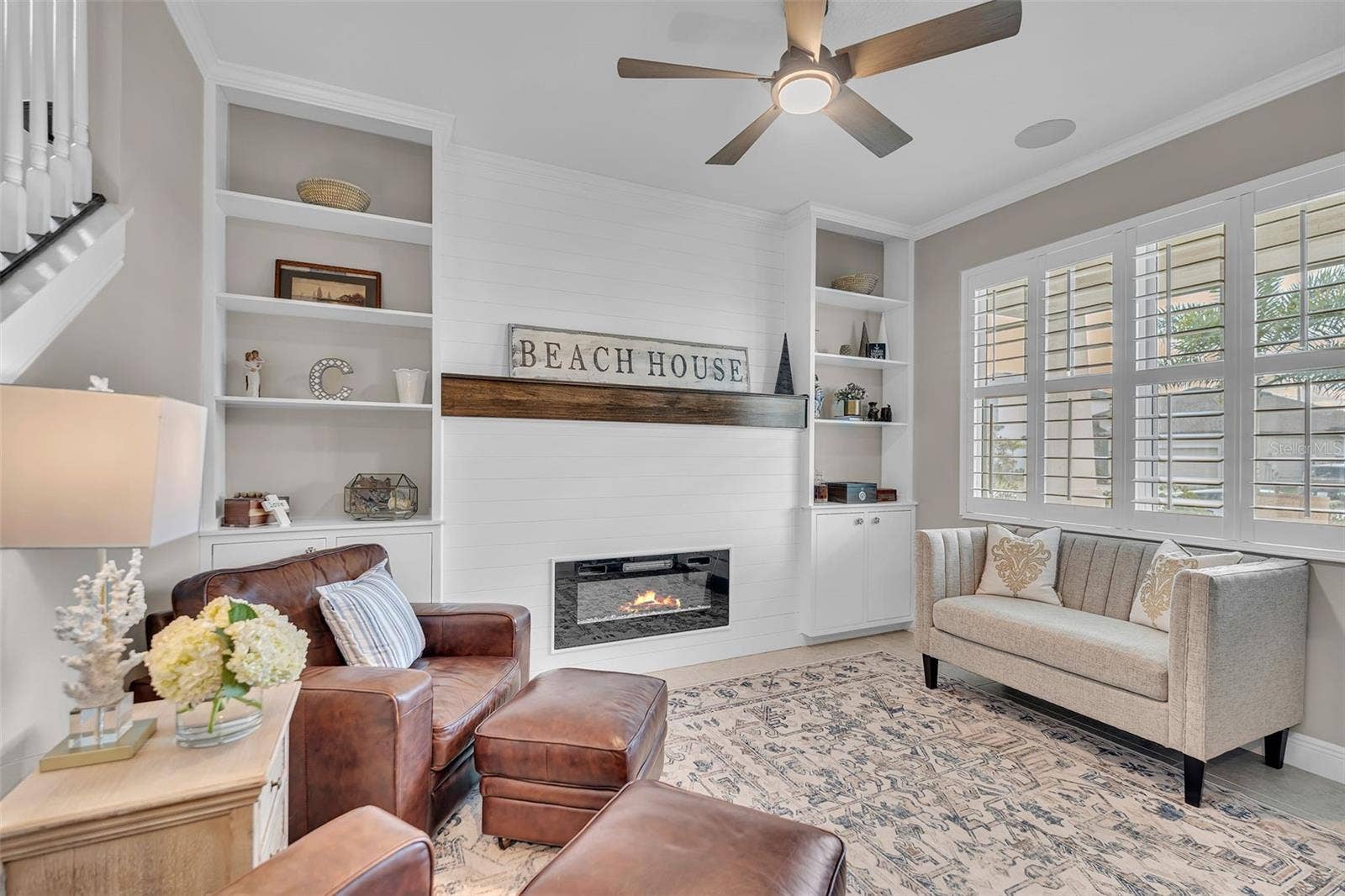 8219 TEA OLIVE TERRACE, Palmetto, FL 34221 Front Living Room with Fireplace
