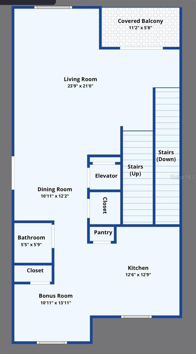 1014 34TH DRIVE W, Palmetto, FL 34221 3rd Level - Living Room / Dining Room / Kitchen